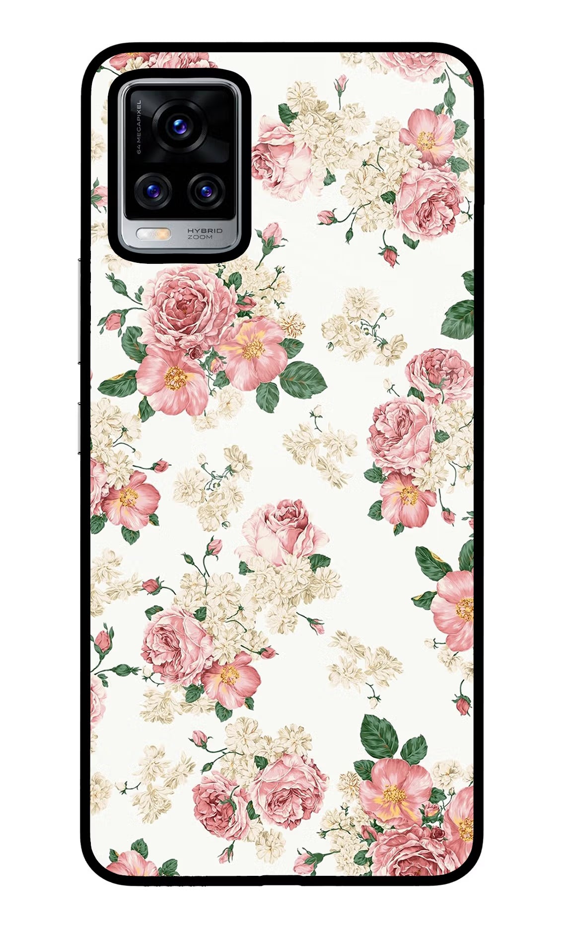 Flowers Vivo V20 Pro Back Cover - Flowers Vivo V20 Pro Glass Case Back Cover by Casekaro Flowers Vivo V20 Pro Glass Case Back Cover by Casekaro