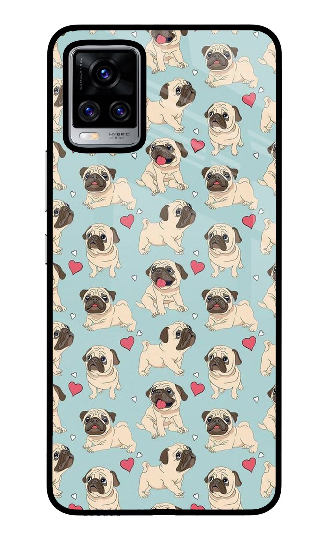 Pug Dog Vivo V20 Pro Back Cover - Pug Dog Vivo V20 Pro Glass Case Back Cover by Casekaro Pug Dog Vivo V20 Pro Glass Case Back Cover by Casekaro