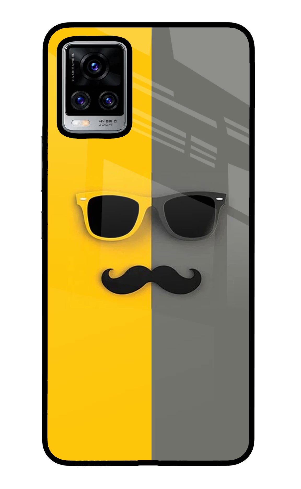 Sunglasses with Mustache Vivo V20 Pro Glass Case - Sunglasses with Mustache Vivo V20 Pro Glass Case Sunglasses with Mustache Vivo V20 Pro Glass Case