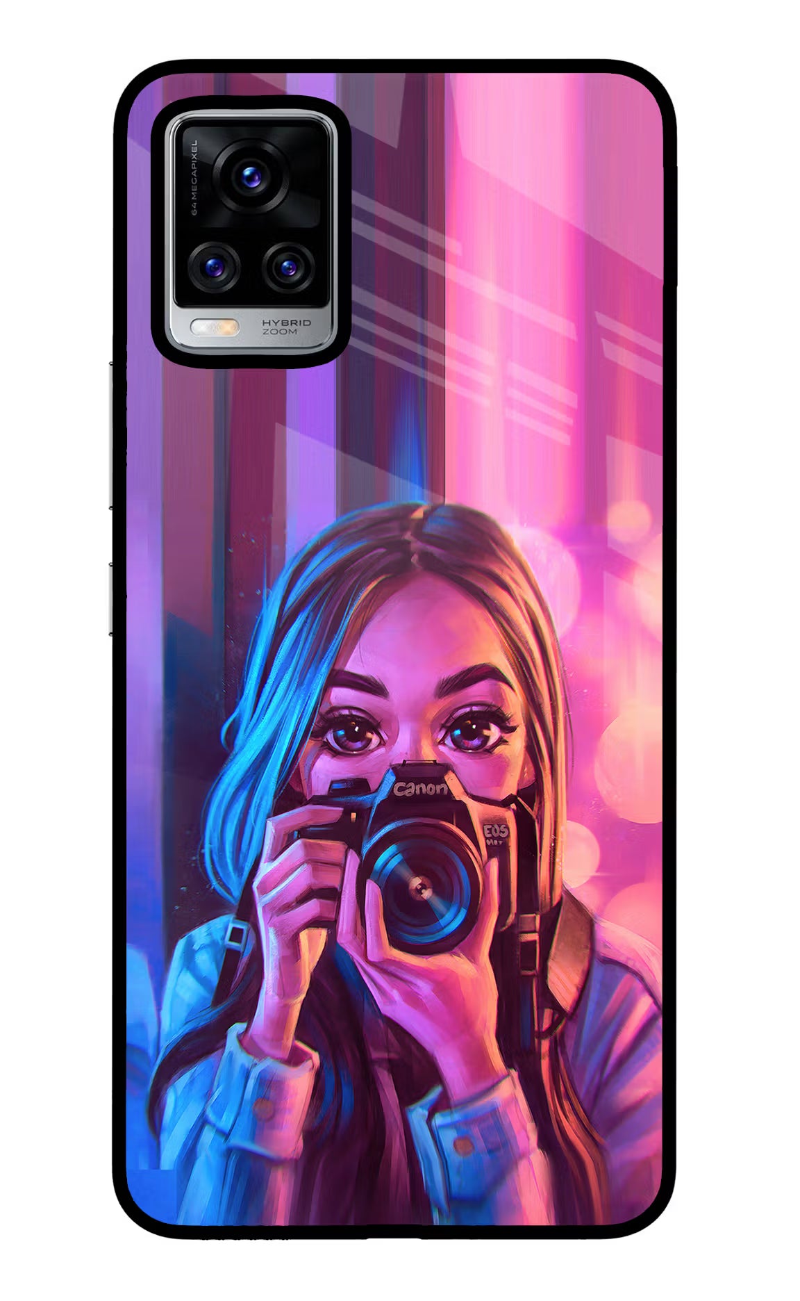 Girl Photographer Vivo V20 Pro Back Cover - Girl Photographer Vivo V20 Pro Glass Case Back Cover by Casekaro Girl Photographer Vivo V20 Pro Glass Case Back Cover by Casekaro