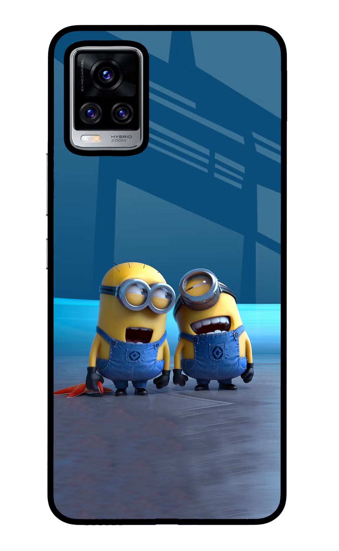 Minion Laughing Vivo V20 Pro Back Cover - Minion Laughing Vivo V20 Pro Glass Case Back Cover by Casekaro Minion Laughing Vivo V20 Pro Glass Case Back Cover by Casekaro
