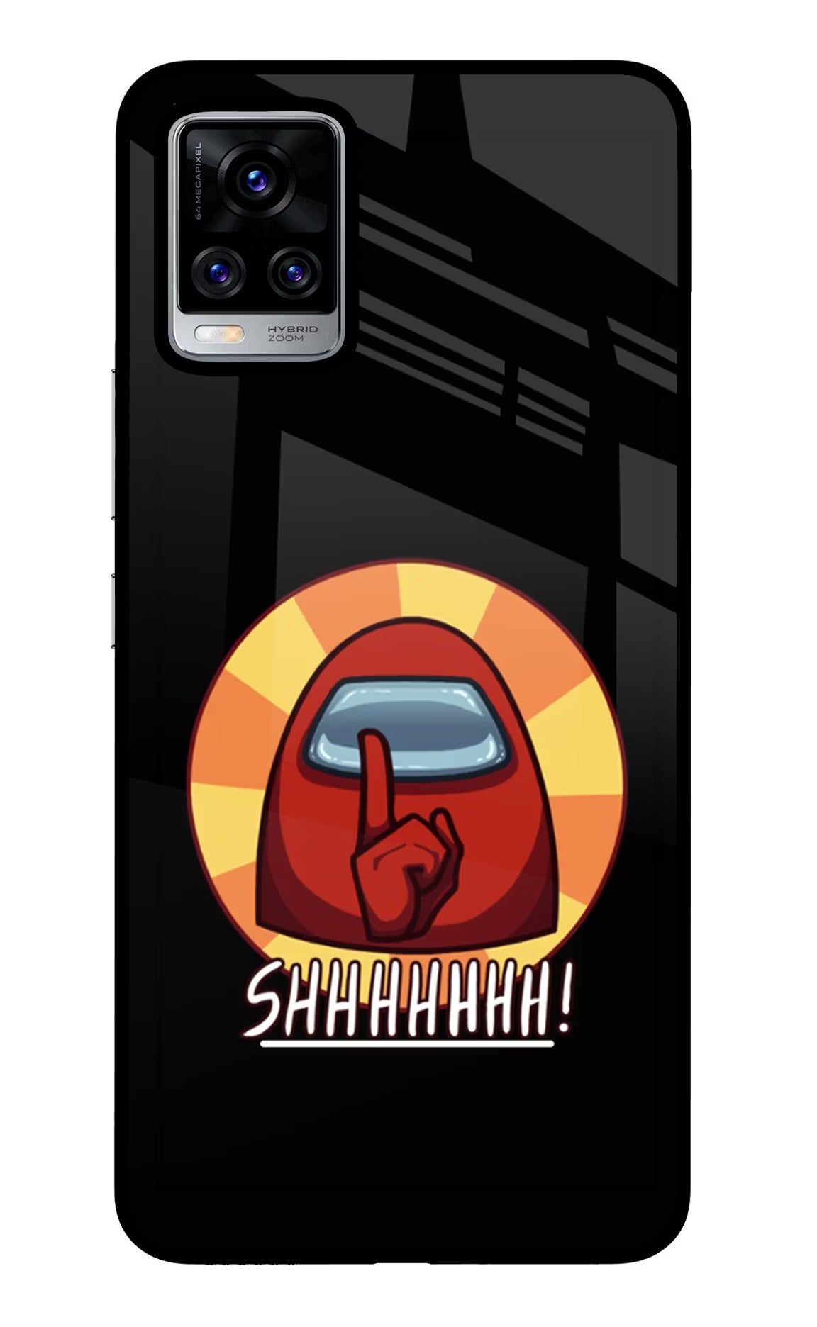 Among Us Shhh! Vivo V20 Pro Back Cover - Among Us Shhh! Vivo V20 Pro Glass Case Back Cover by Casekaro Among Us Shhh! Vivo V20 Pro Glass Case Back Cover by Casekaro