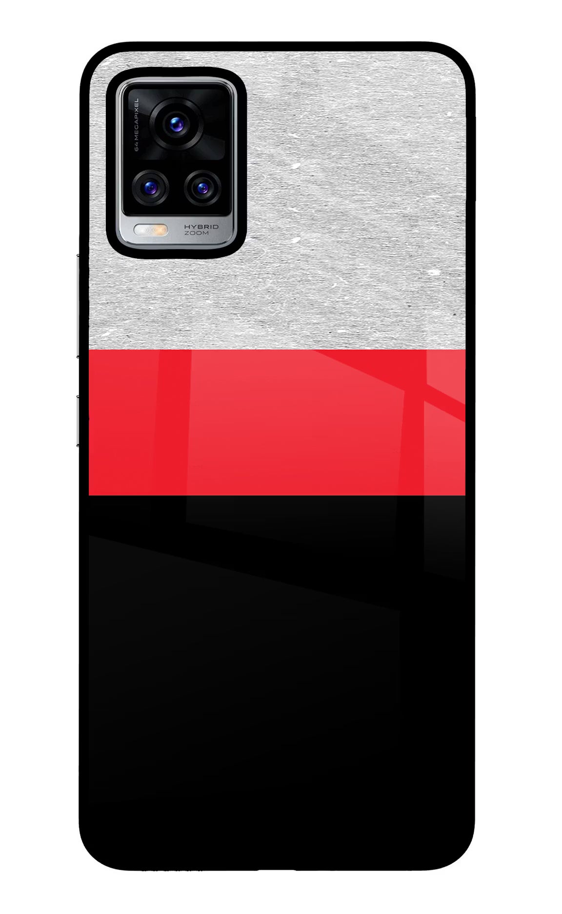 Tri Color Pattern Vivo V20 Pro Back Cover - Tri Color Pattern Vivo V20 Pro Glass Case Back Cover by Casekaro Tri Color Pattern Vivo V20 Pro Glass Case Back Cover by Casekaro