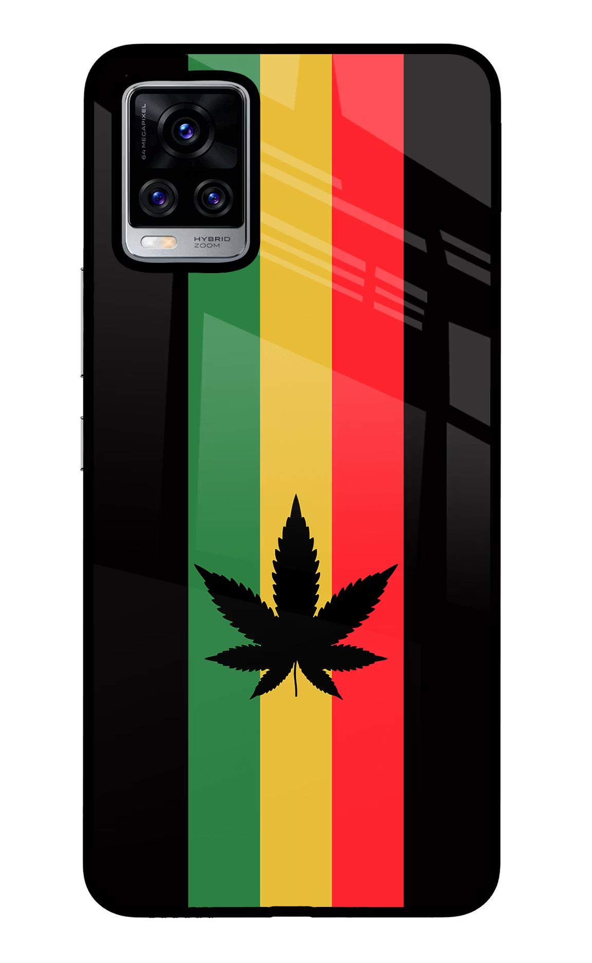 Weed Flag Vivo V20 Pro Back Cover - Weed Flag Vivo V20 Pro Glass Case Back Cover by Casekaro Weed Flag Vivo V20 Pro Glass Case Back Cover by Casekaro