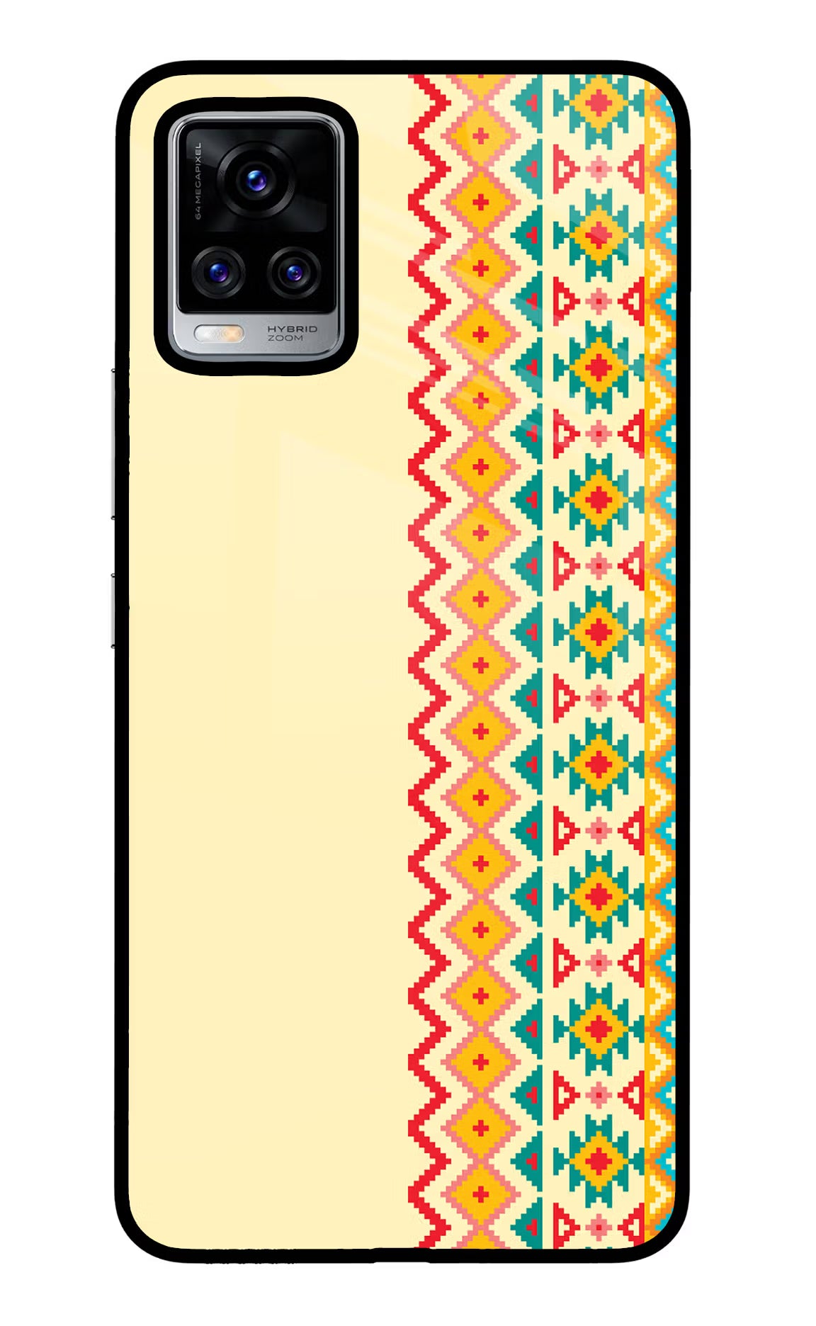 Ethnic Seamless Vivo V20 Pro Back Cover - Ethnic Seamless Vivo V20 Pro Glass Case Back Cover by Casekaro Ethnic Seamless Vivo V20 Pro Glass Case Back Cover by Casekaro