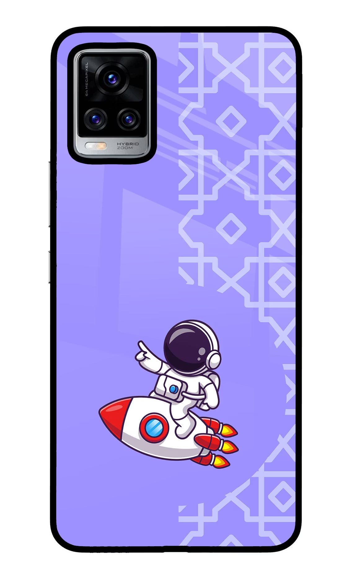 Cute Astronaut Vivo V20 Pro Back Cover - Cute Astronaut Vivo V20 Pro Glass Case Back Cover by Casekaro Cute Astronaut Vivo V20 Pro Glass Case Back Cover by Casekaro
