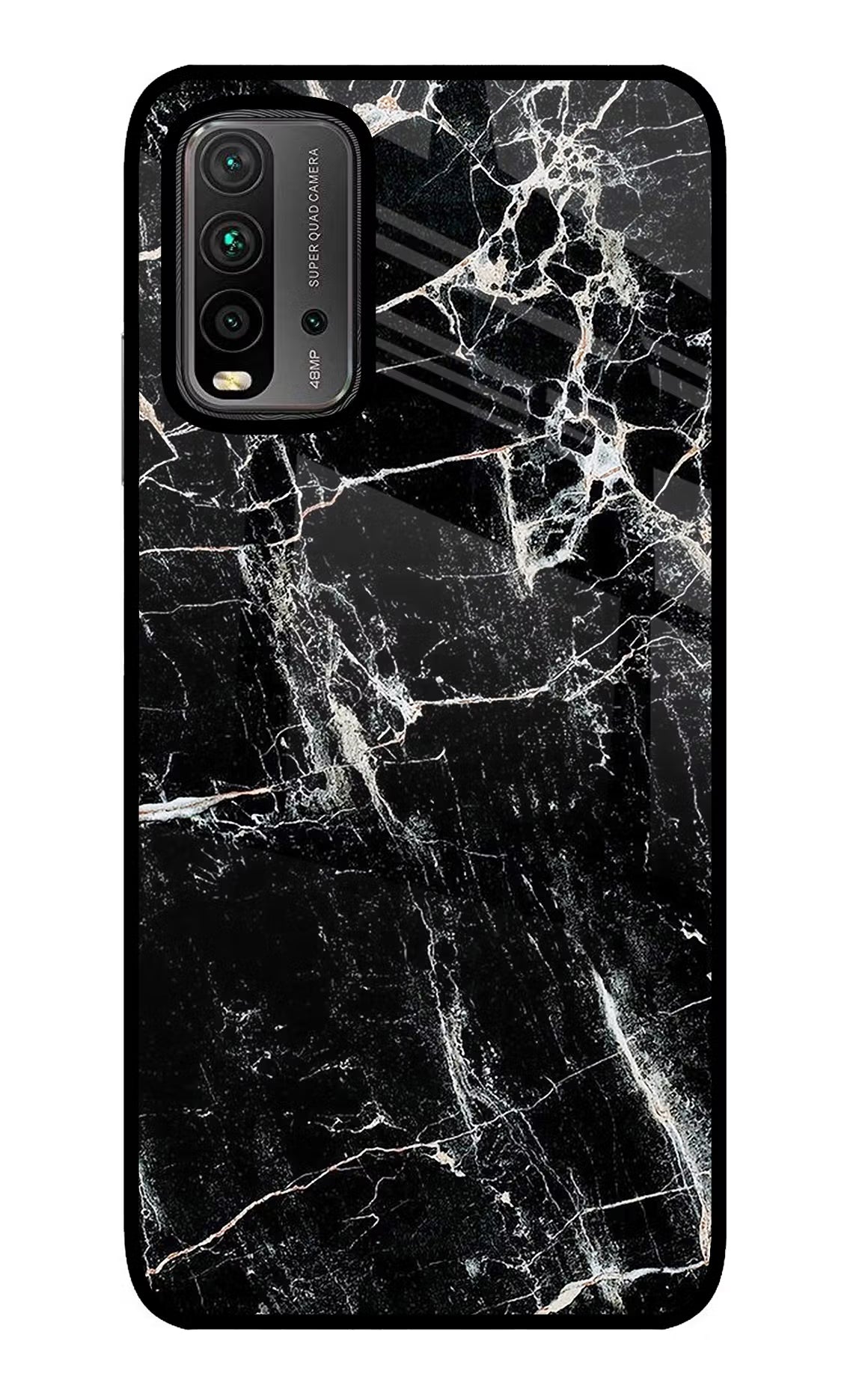 Black Marble Texture Redmi 9 Power Glass Case - Black Marble Texture Redmi 9 Power Glass Case Black Marble Texture Redmi 9 Power Glass Case