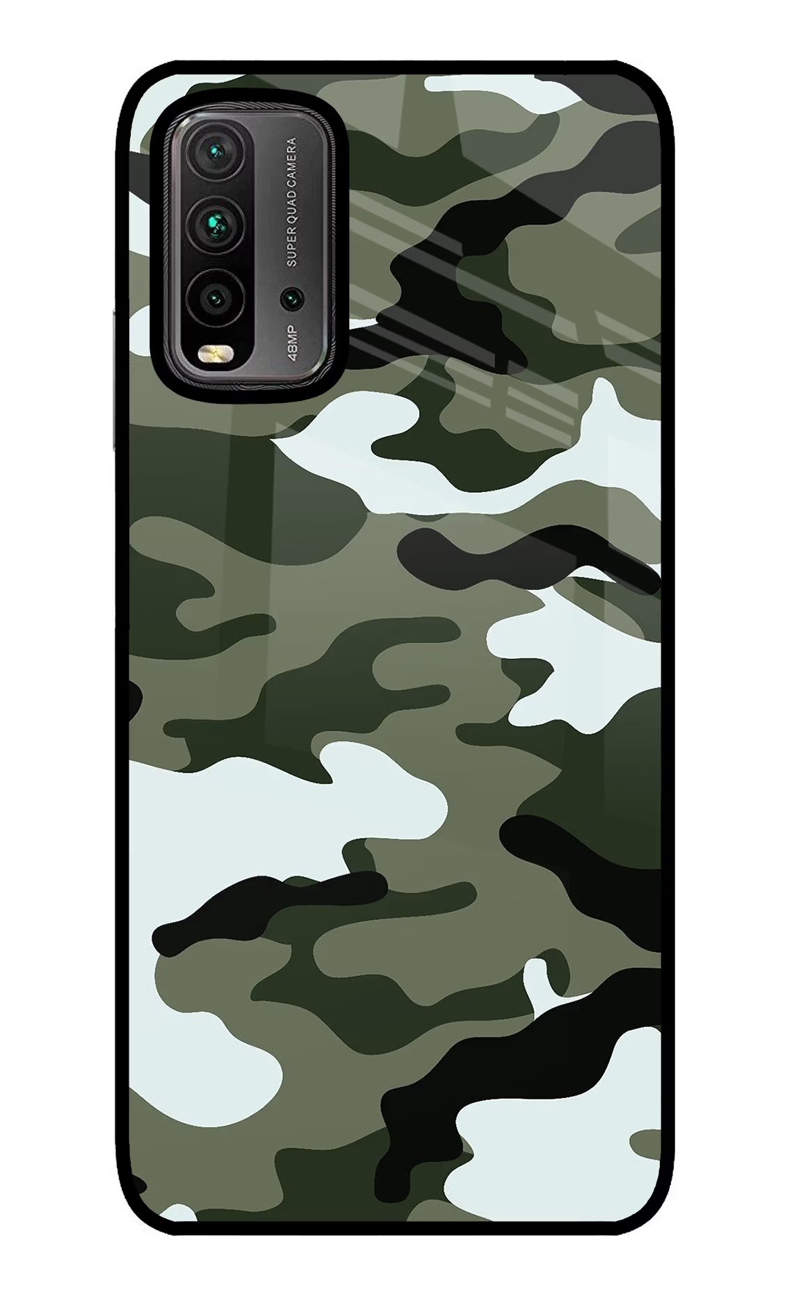 Camouflage Redmi 9 Power Glass Case - Camouflage Redmi 9 Power Glass Case Camouflage Redmi 9 Power Glass Case