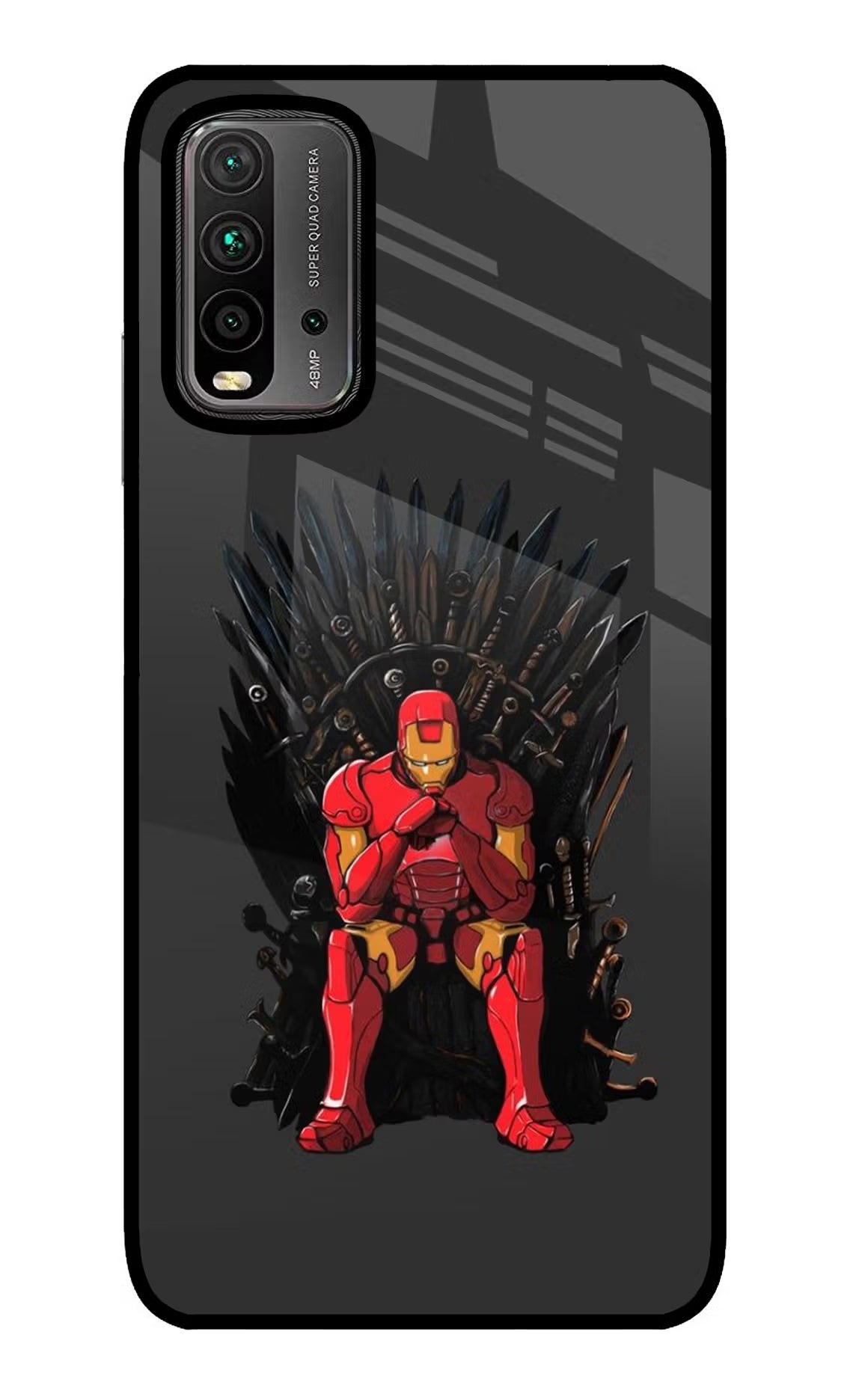 Ironman Throne Redmi 9 Power Glass Case - Ironman Throne Redmi 9 Power Glass Case Ironman Throne Redmi 9 Power Glass Case