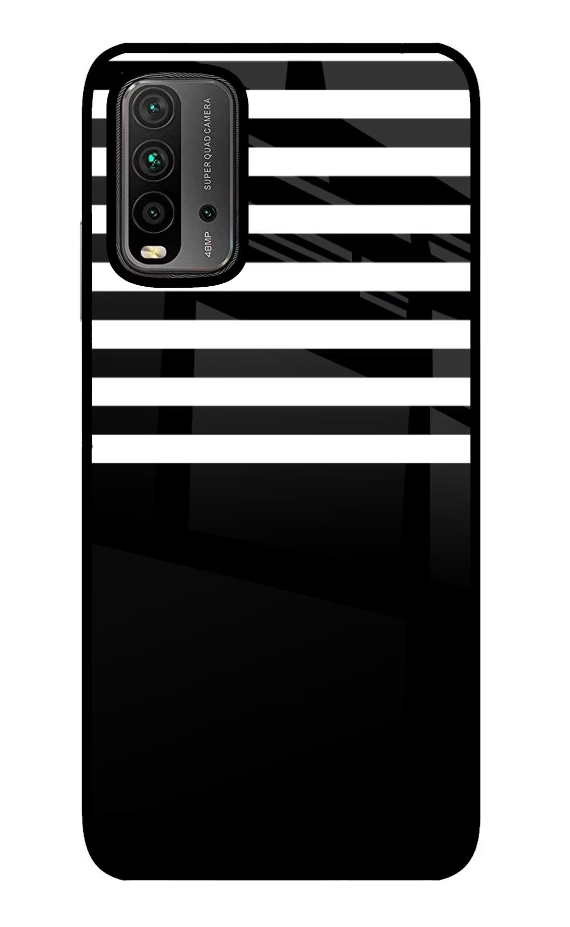 Black and White Print Redmi 9 Power Glass Case - Black and White Print Redmi 9 Power Glass Case Black and White Print Redmi 9 Power Glass Case