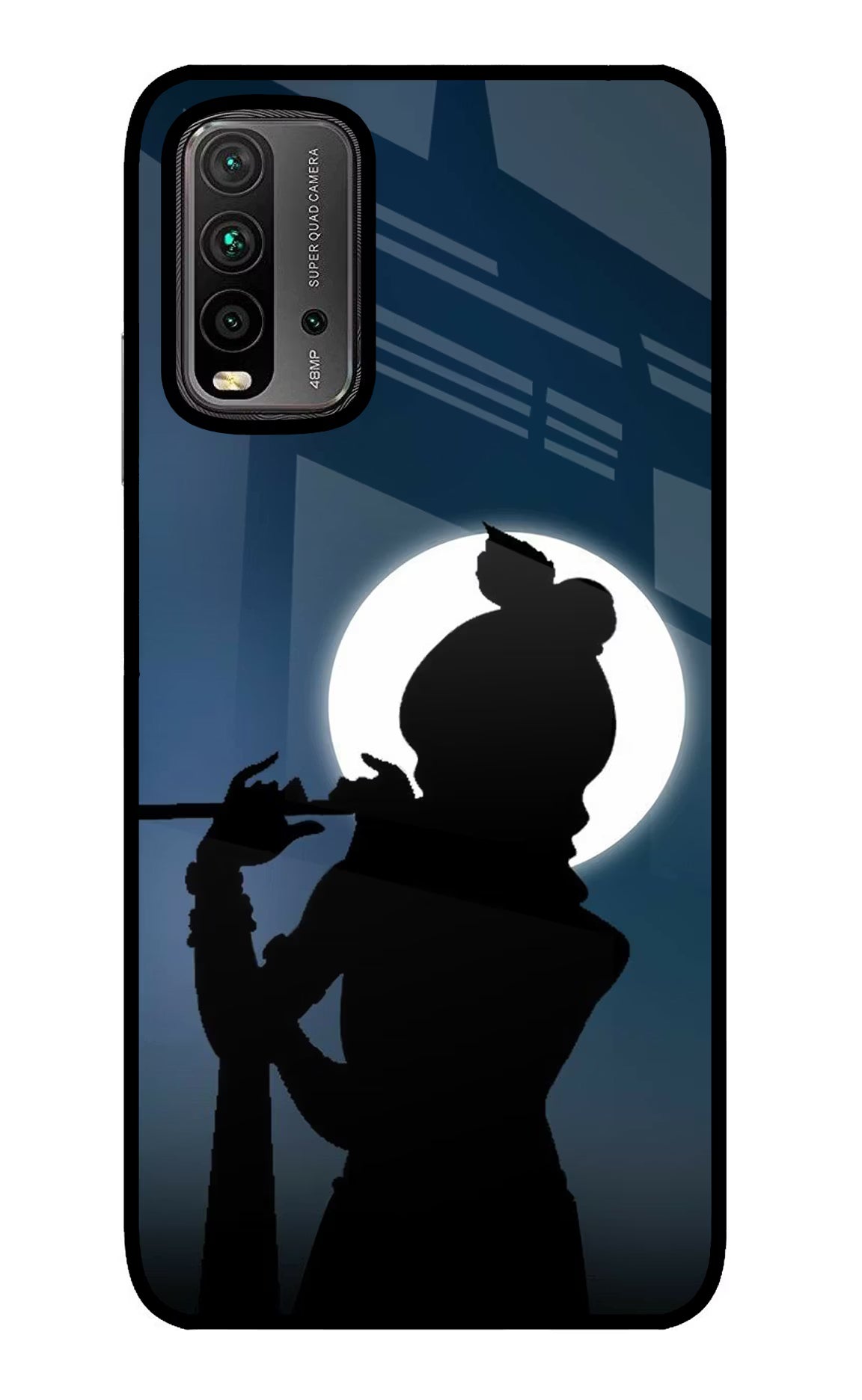 Shri Krishna Silhouette Redmi 9 Power Glass Case - Shri Krishna Silhouette Redmi 9 Power Glass Case Shri Krishna Silhouette Redmi 9 Power Glass Case