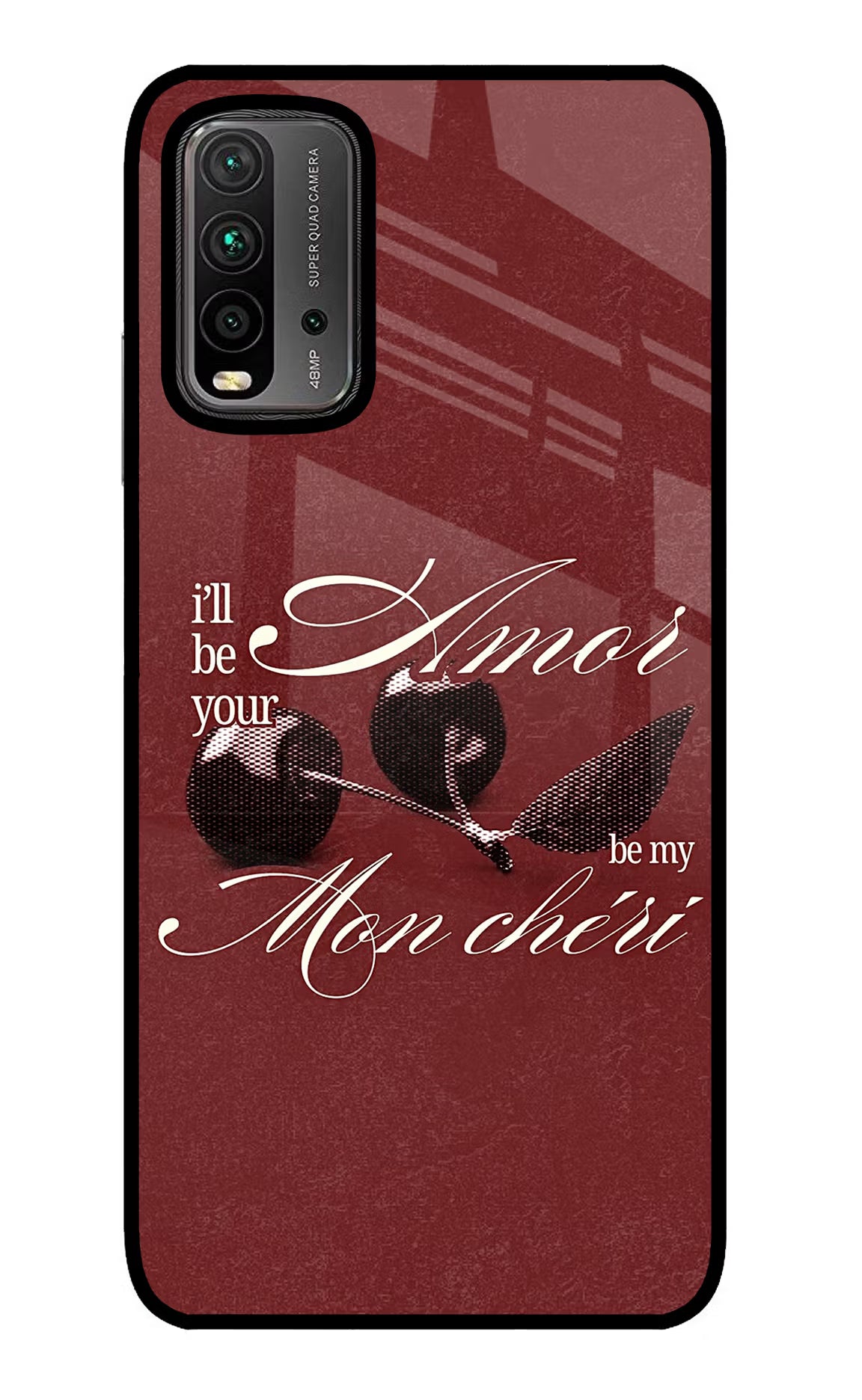 Velvet Cherry Redmi 9 Power Glass Case - Velvet Cherry Redmi 9 Power Glass Case Velvet Cherry Redmi 9 Power Glass Case