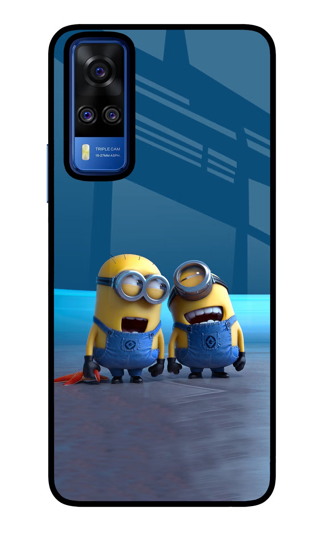 Minion Laughing Vivo Y51A/Y51 2020 Glass Case - Minion Laughing Vivo Y51A/Y51 2020 Glass Case Minion Laughing Vivo Y51A/Y51 2020 Glass Case