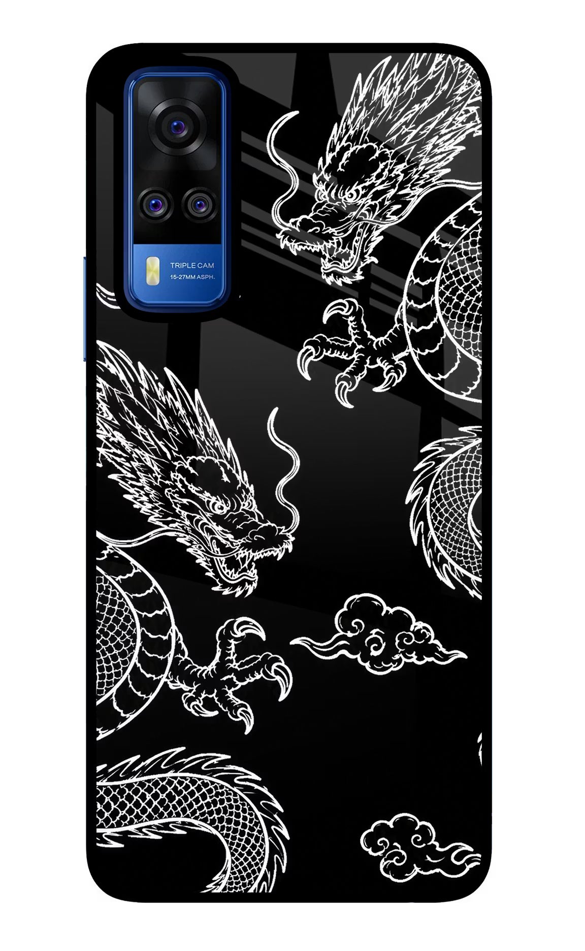 Twin Dragons Vivo Y51A/Y51 2020 Glass Case - Twin Dragons Vivo Y51A/Y51 2020 Glass Case Twin Dragons Vivo Y51A/Y51 2020 Glass Case