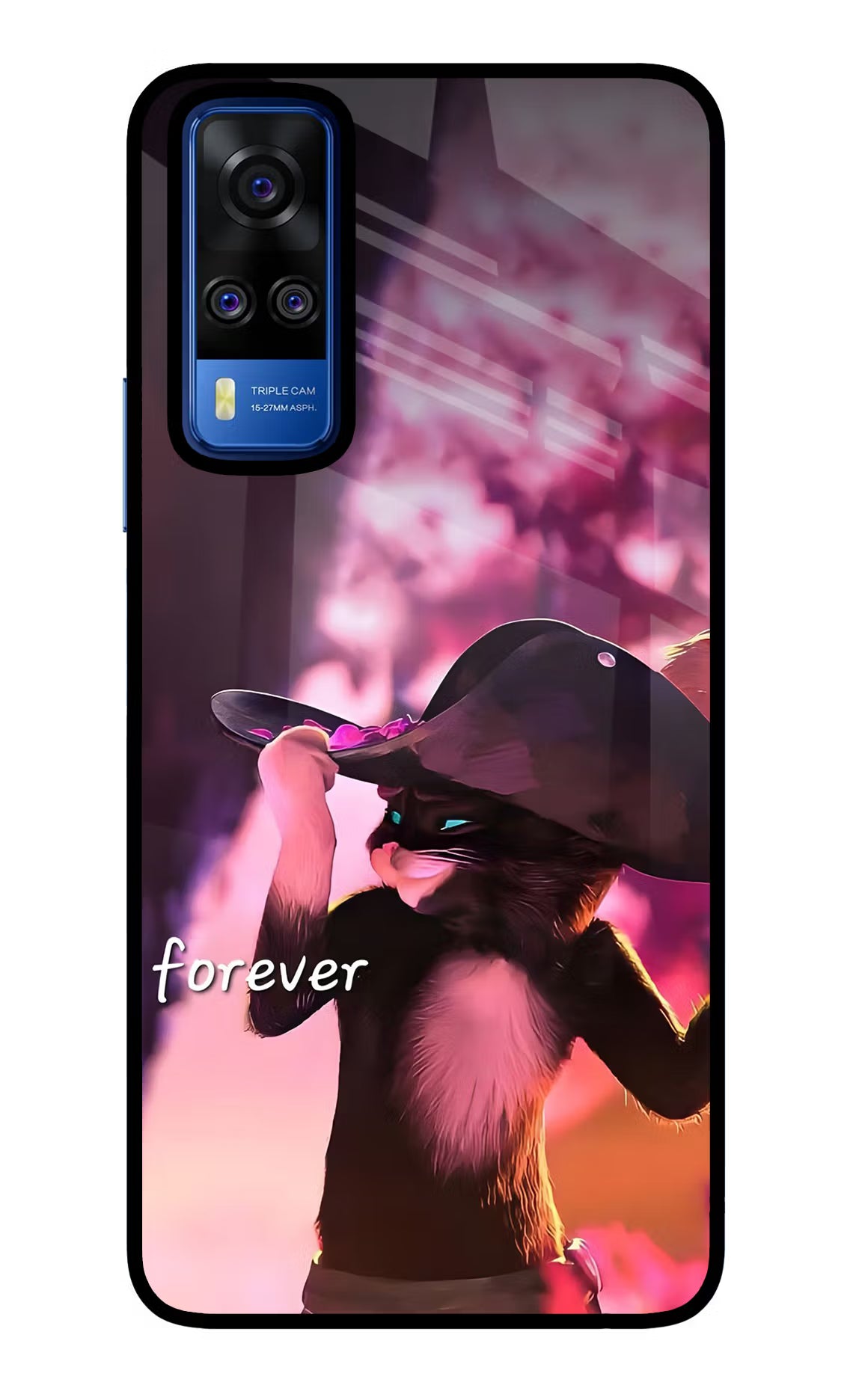Forever Cat Vivo Y51A/Y51 2020 Glass Case - Forever Cat Vivo Y51A/Y51 2020 Glass Case Forever Cat Vivo Y51A/Y51 2020 Glass Case