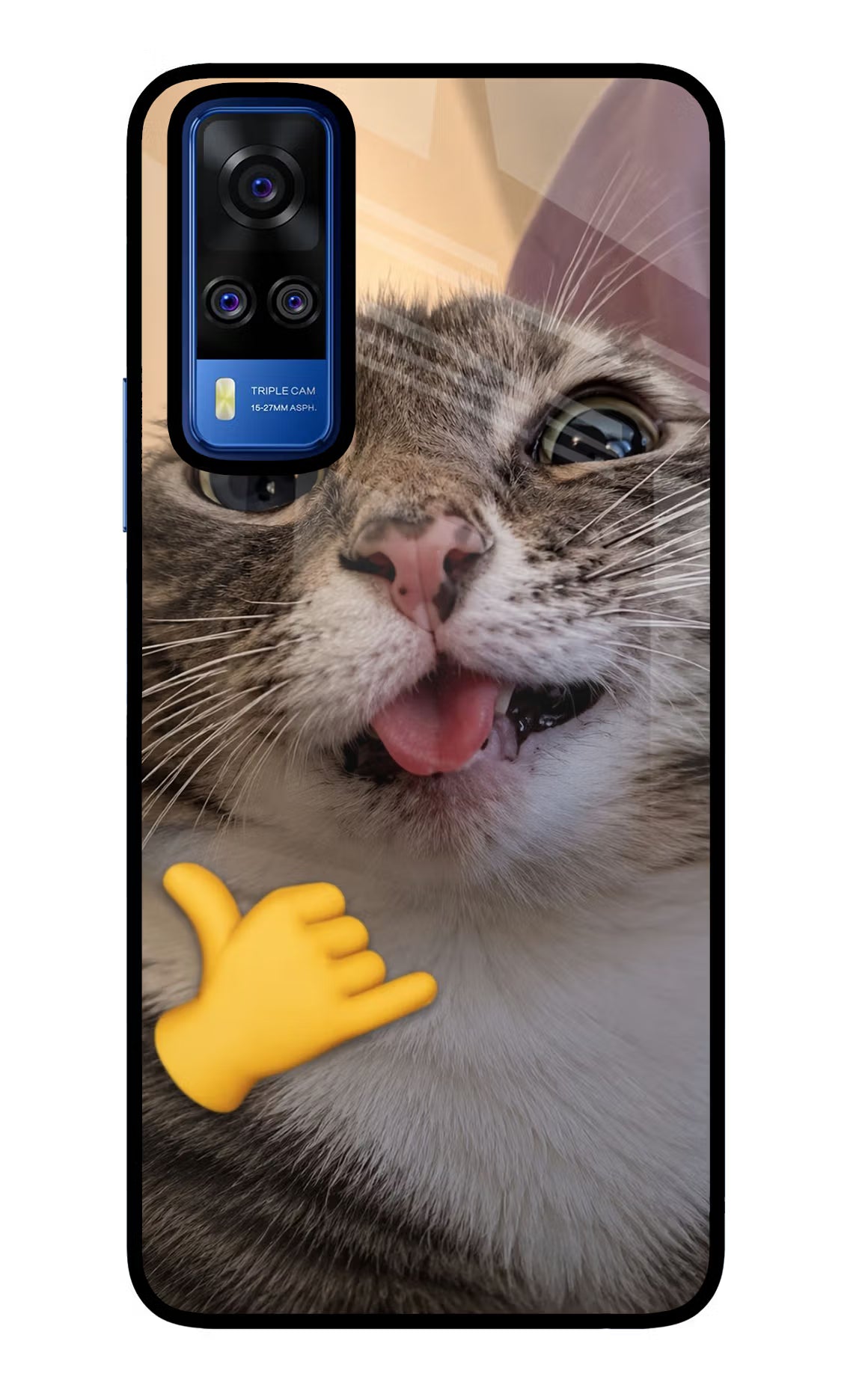 Silly Cat Call Vivo Y51A/Y51 2020 Glass Case - Silly Cat Call Vivo Y51A/Y51 2020 Glass Case Silly Cat Call Vivo Y51A/Y51 2020 Glass Case