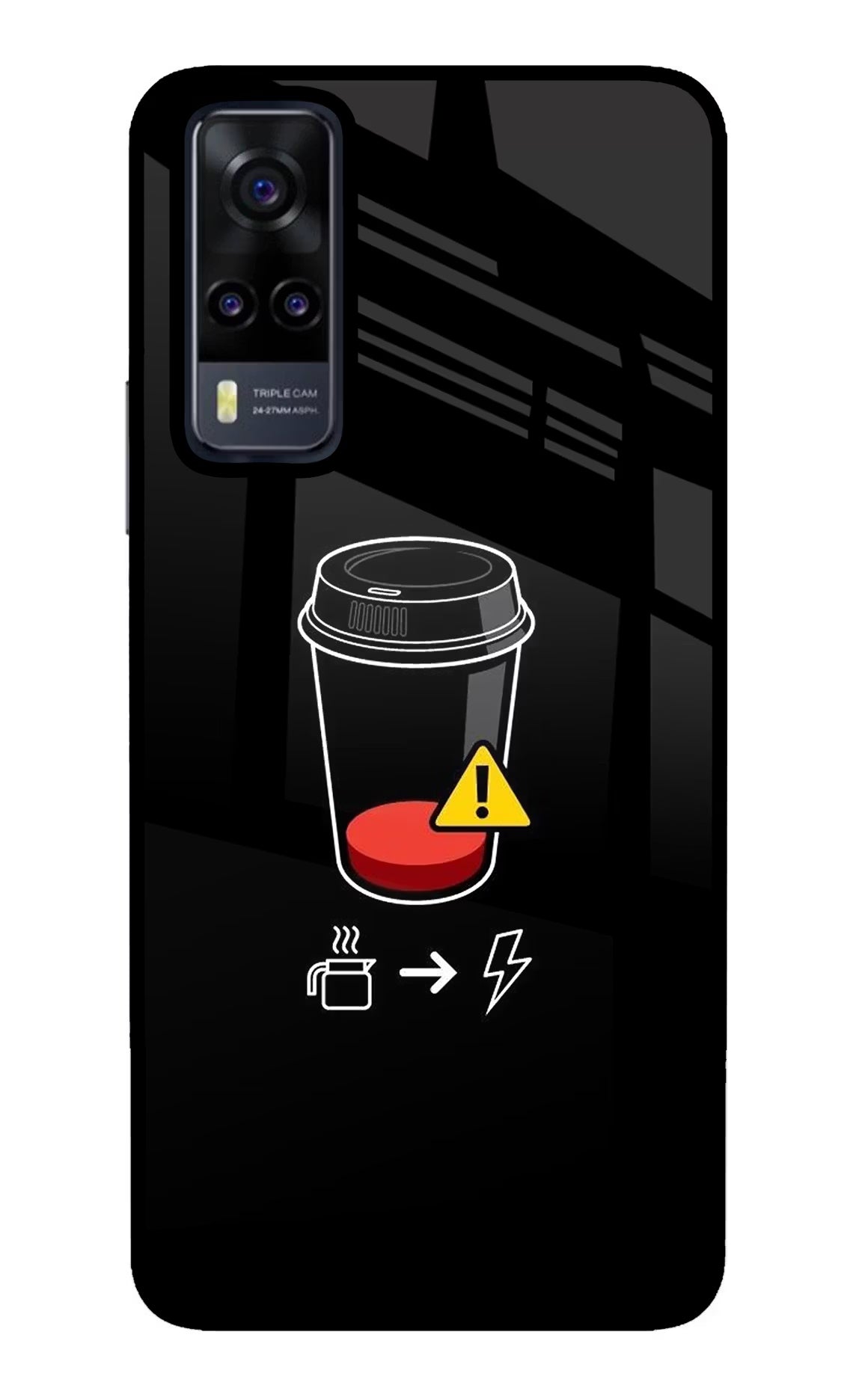 Coffee Vivo Y31 Glass Case - Coffee Vivo Y31 Glass Case Coffee Vivo Y31 Glass Case