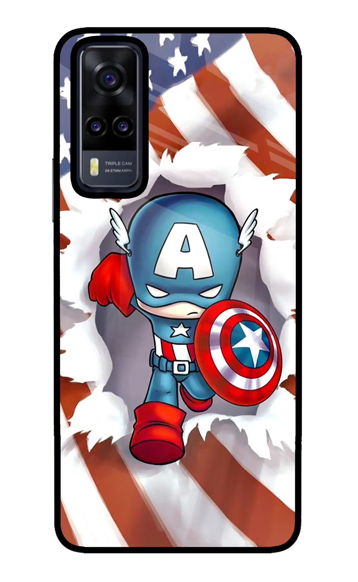 Captain America Vivo Y31 Glass Case - Captain America Vivo Y31 Glass Case Captain America Vivo Y31 Glass Case
