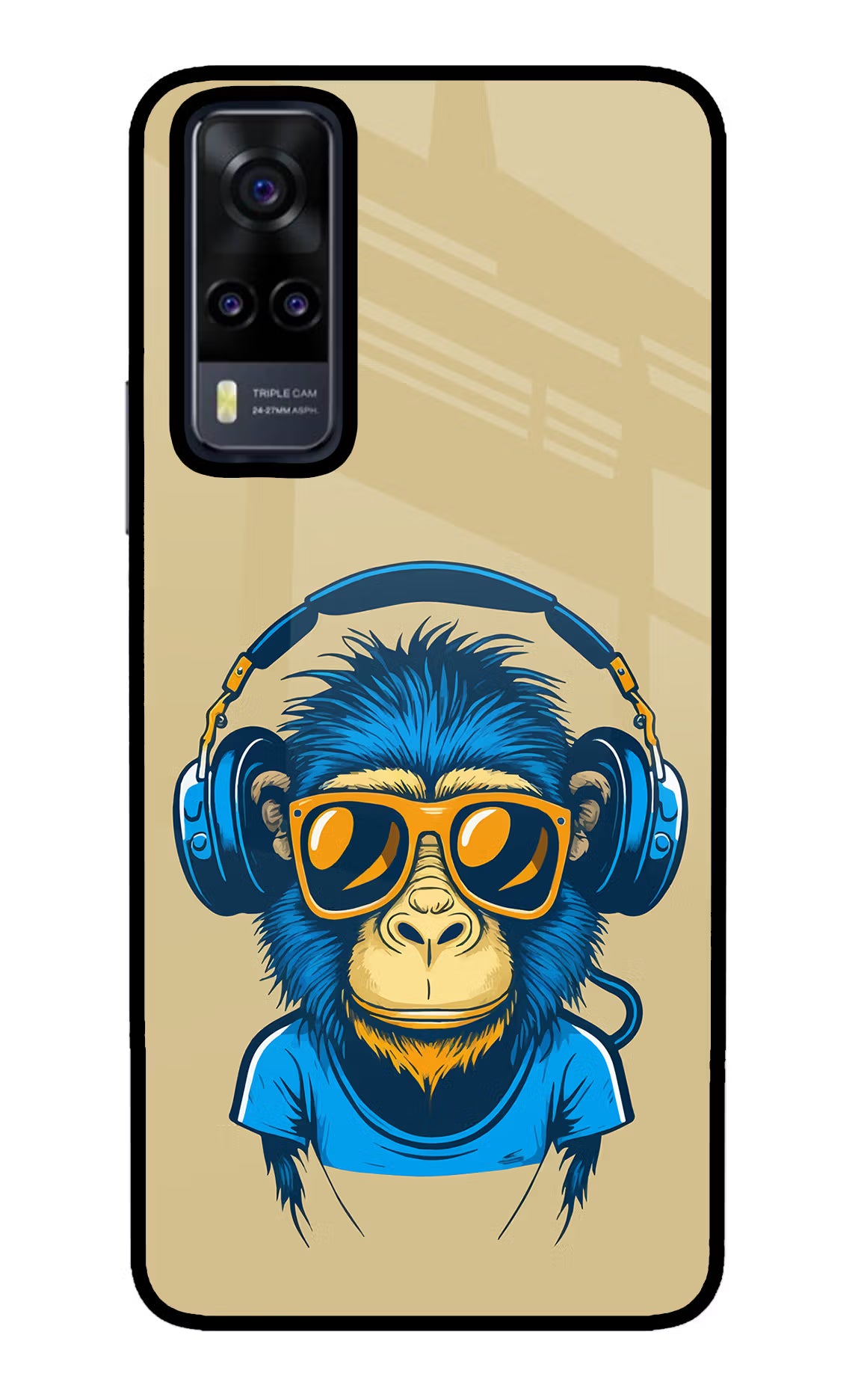 Monkey Headphone Vivo Y31 Glass Case - Monkey Headphone Vivo Y31 Glass Case Monkey Headphone Vivo Y31 Glass Case