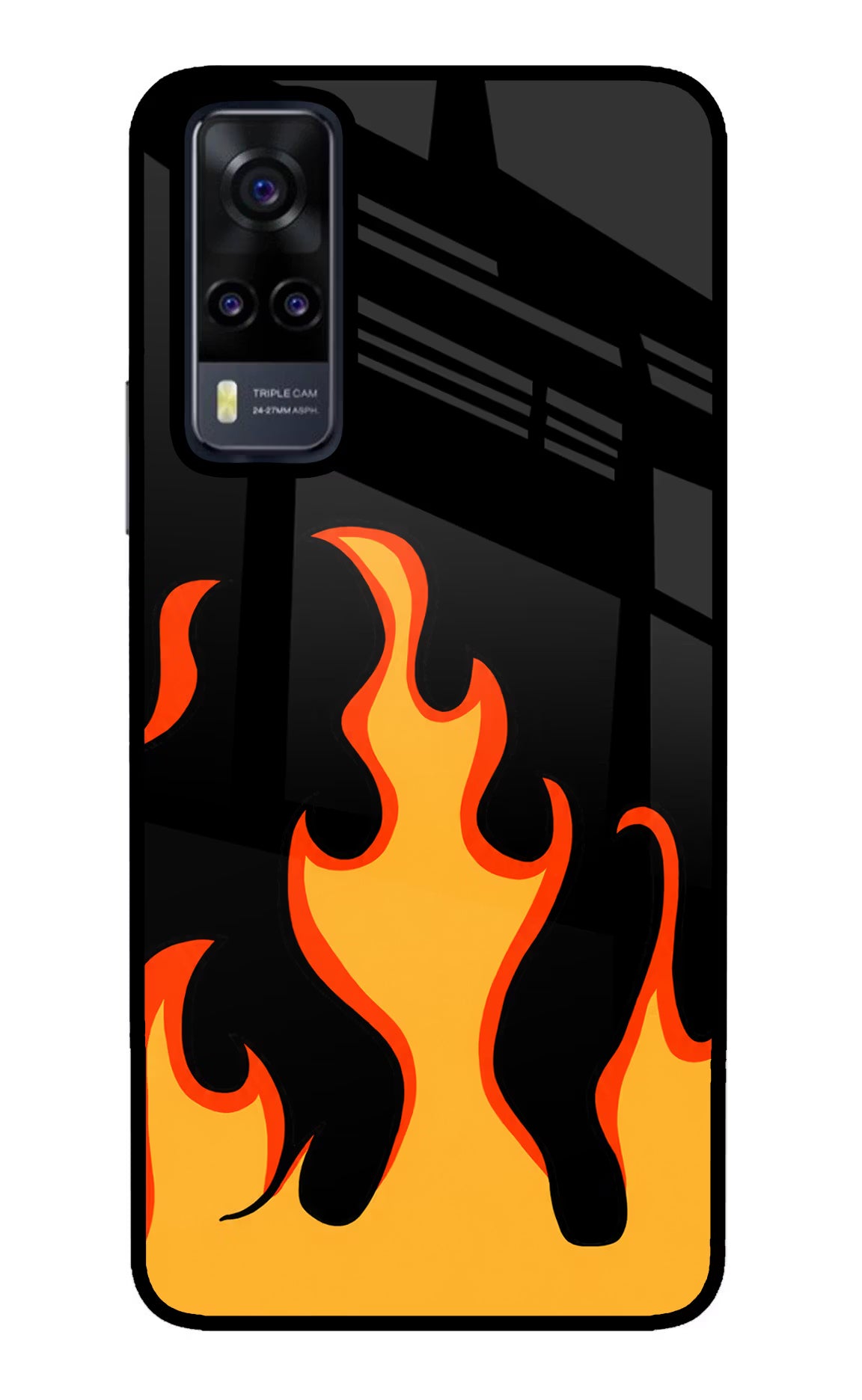 Fired Up – Black Vivo Y31 Glass Case - Fired Up – Black Vivo Y31 Glass Case Fired Up – Black Vivo Y31 Glass Case