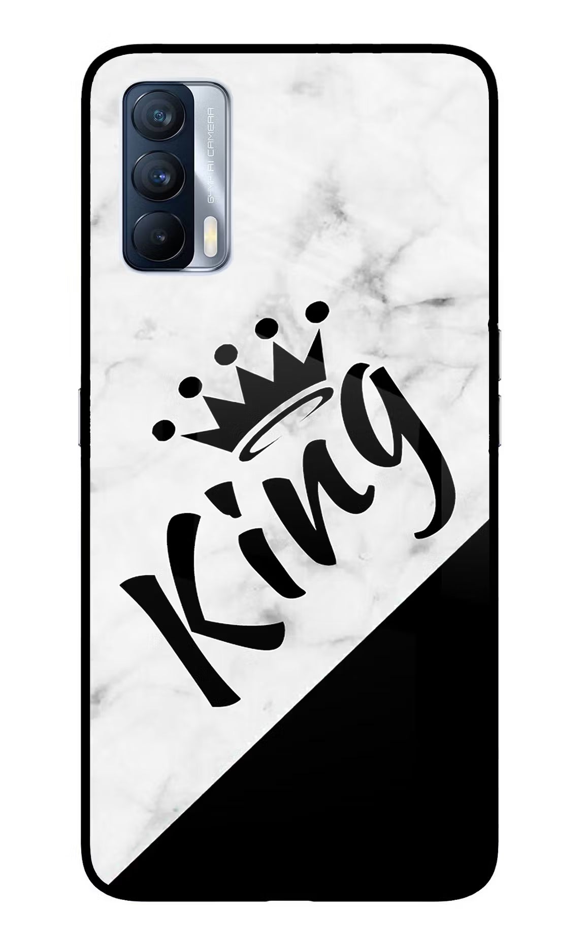 King Realme X7 Back Cover - King Realme X7 Glass Case Back Cover by Casekaro King Realme X7 Glass Case Back Cover by Casekaro