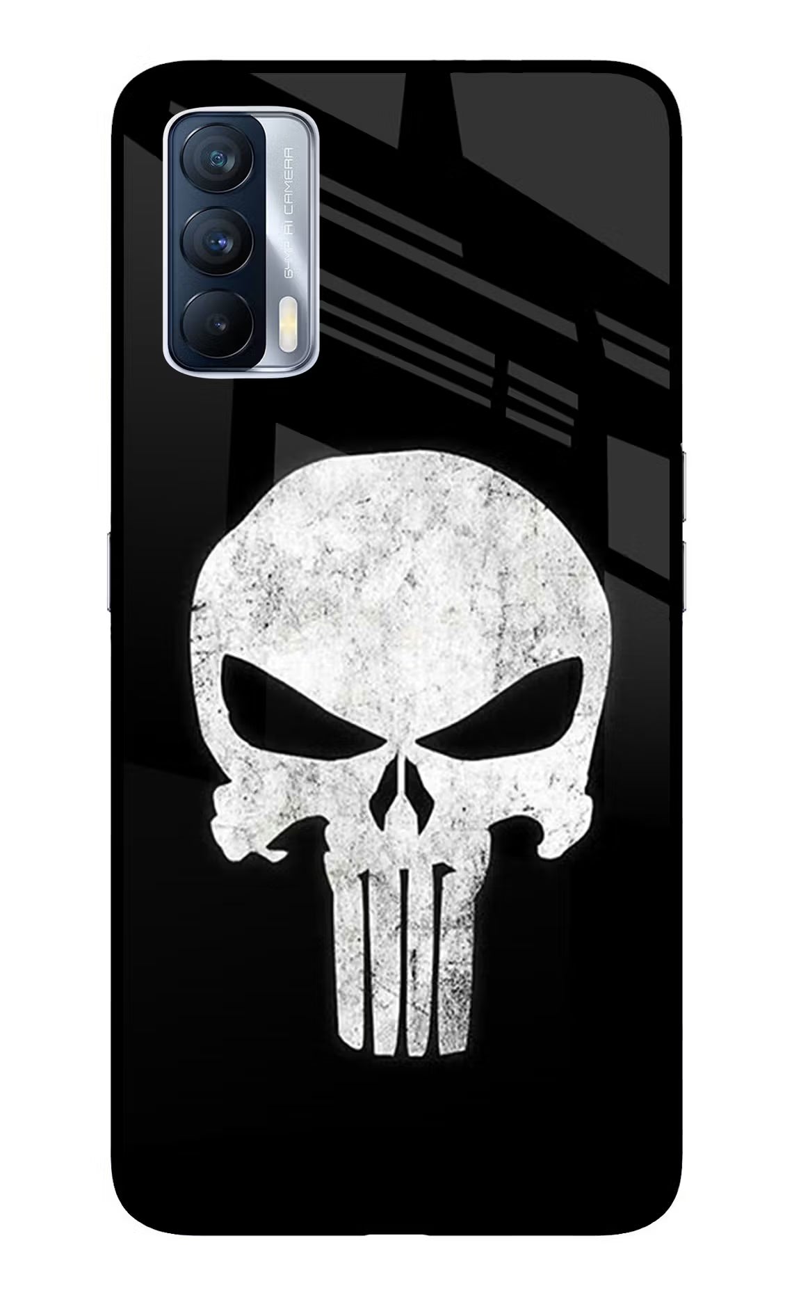 Punisher Skull Realme X7 Back Cover - Punisher Skull Realme X7 Glass Case Back Cover by Casekaro Punisher Skull Realme X7 Glass Case Back Cover by Casekaro