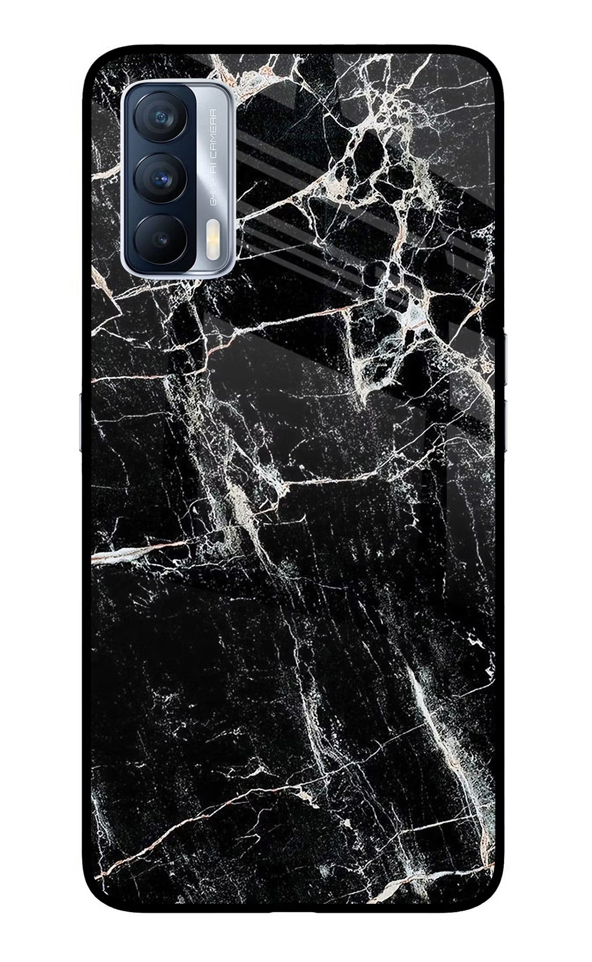 Black Marble Texture Realme X7 Back Cover - Black Marble Texture Realme X7 Glass Case Back Cover by Casekaro Black Marble Texture Realme X7 Glass Case Back Cover by Casekaro