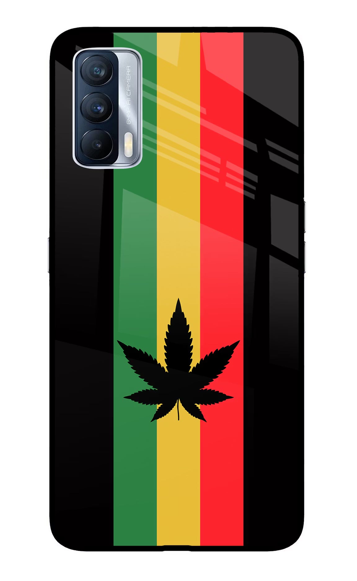 Weed Flag Realme X7 Back Cover - Weed Flag Realme X7 Glass Case Back Cover by Casekaro Weed Flag Realme X7 Glass Case Back Cover by Casekaro