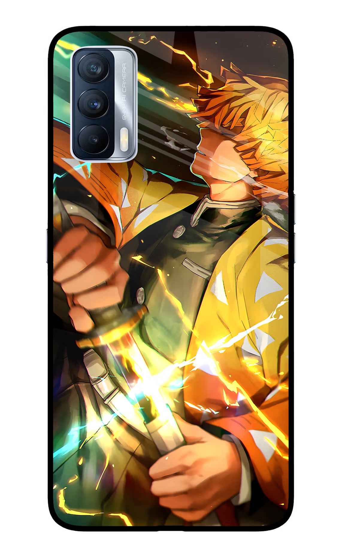 Demon Slayer Realme X7 Back Cover - Demon Slayer Realme X7 Glass Case Back Cover by Casekaro Demon Slayer Realme X7 Glass Case Back Cover by Casekaro