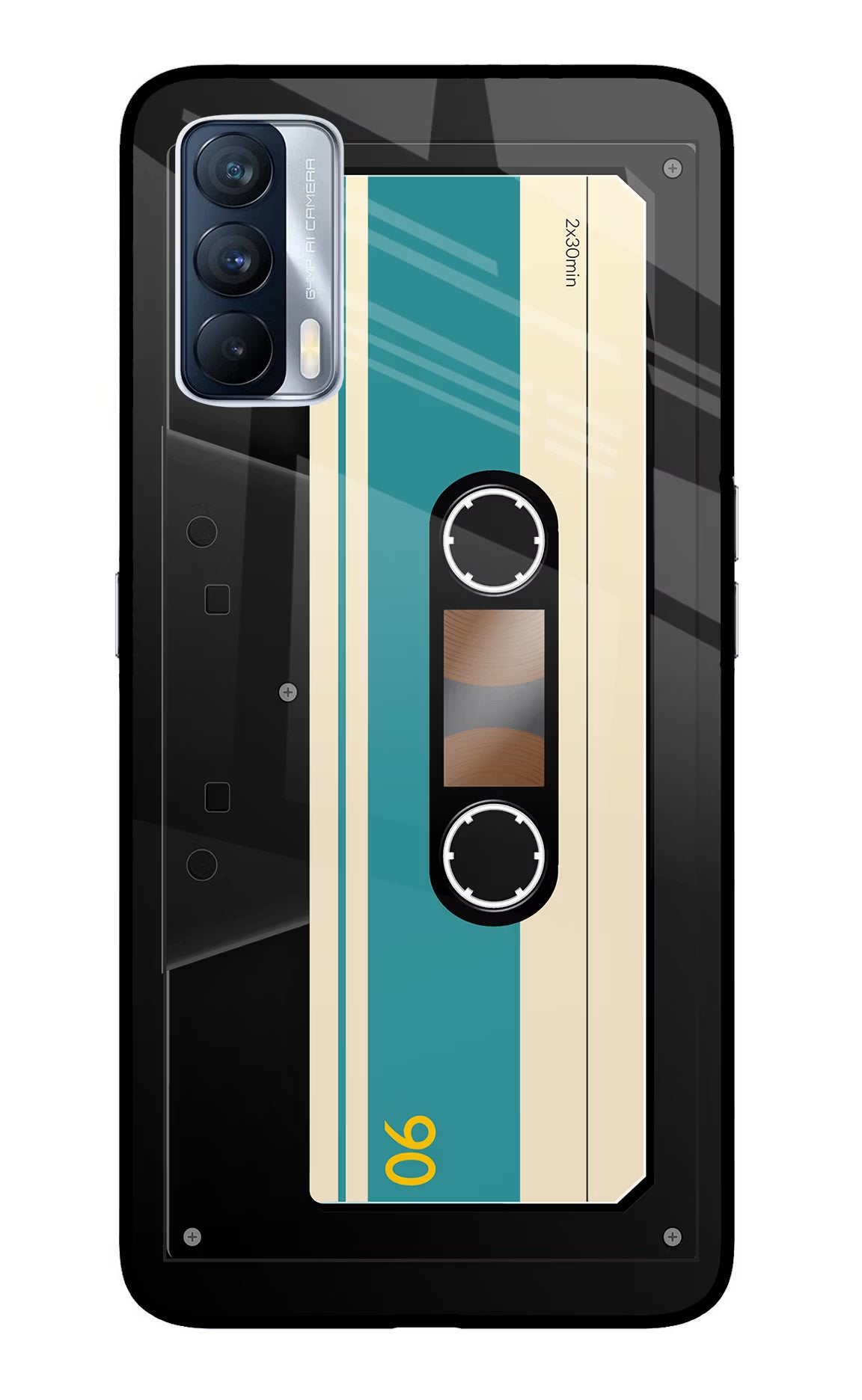 Cassette Realme X7 Back Cover - Cassette Realme X7 Glass Case Back Cover by Casekaro Cassette Realme X7 Glass Case Back Cover by Casekaro