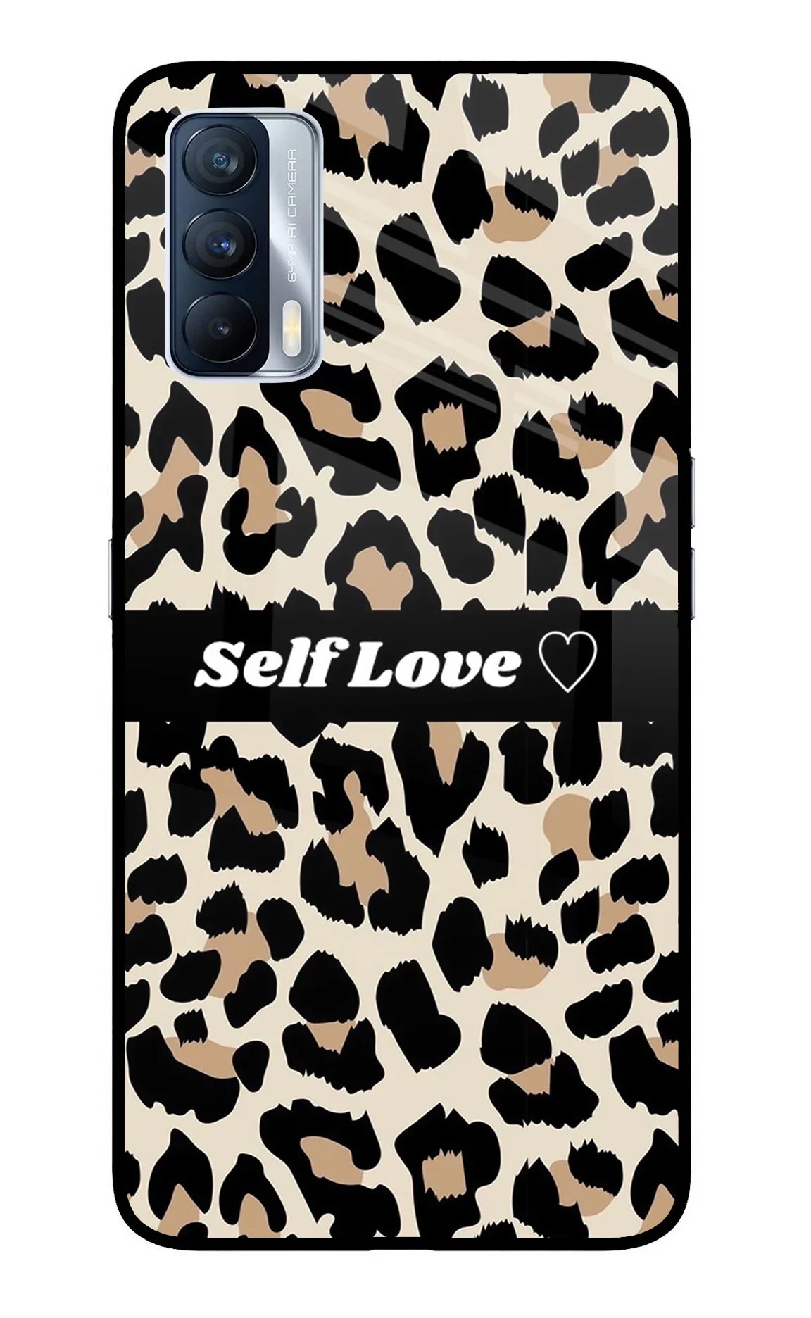 Leopard Print Self Love Realme X7 Glass Case - Leopard Print Self Love Realme X7 Glass Case Leopard Print Self Love Realme X7 Glass Case