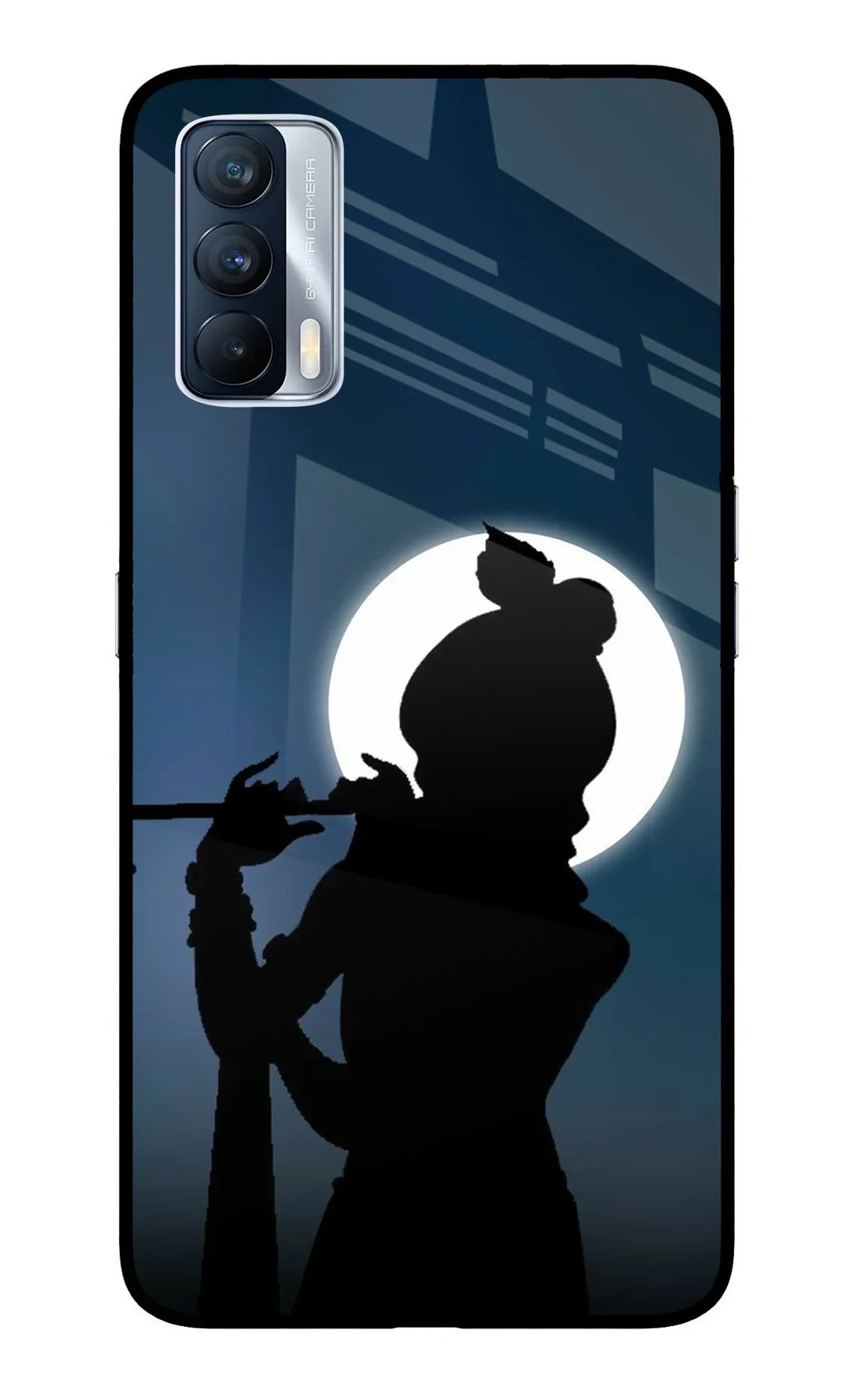Shri Krishna Silhouette Realme X7 Glass Case - Shri Krishna Silhouette Realme X7 Glass Case Shri Krishna Silhouette Realme X7 Glass Case