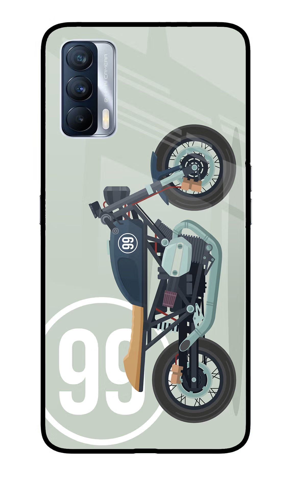 Classic Cafe Racer 99 Realme X7 Back Cover - Classic Cafe Racer 99 Realme X7 Glass Case Back Cover by Casekaro Classic Cafe Racer 99 Realme X7 Glass Case Back Cover by Casekaro