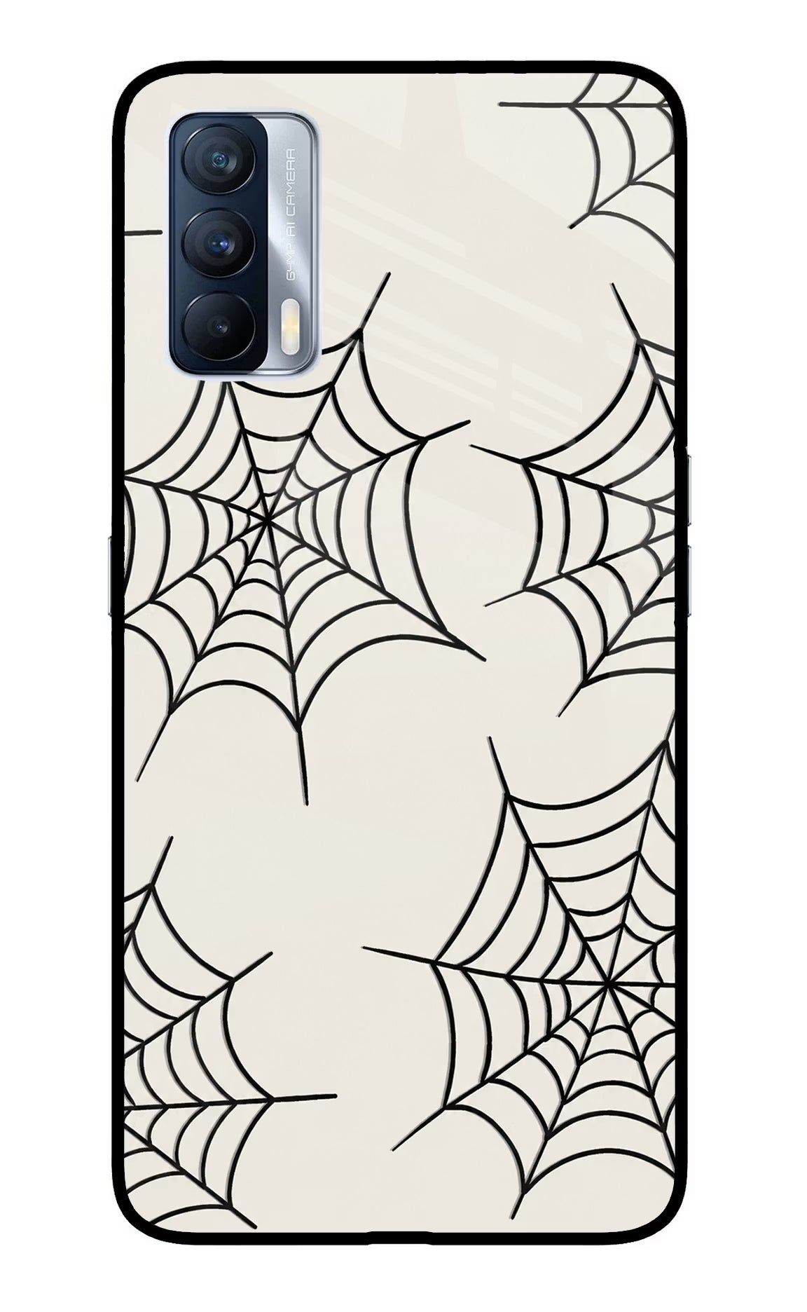 Spider Web Realme X7 Back Cover - Spider Web Realme X7 Glass Case Back Cover by Casekaro Spider Web Realme X7 Glass Case Back Cover by Casekaro