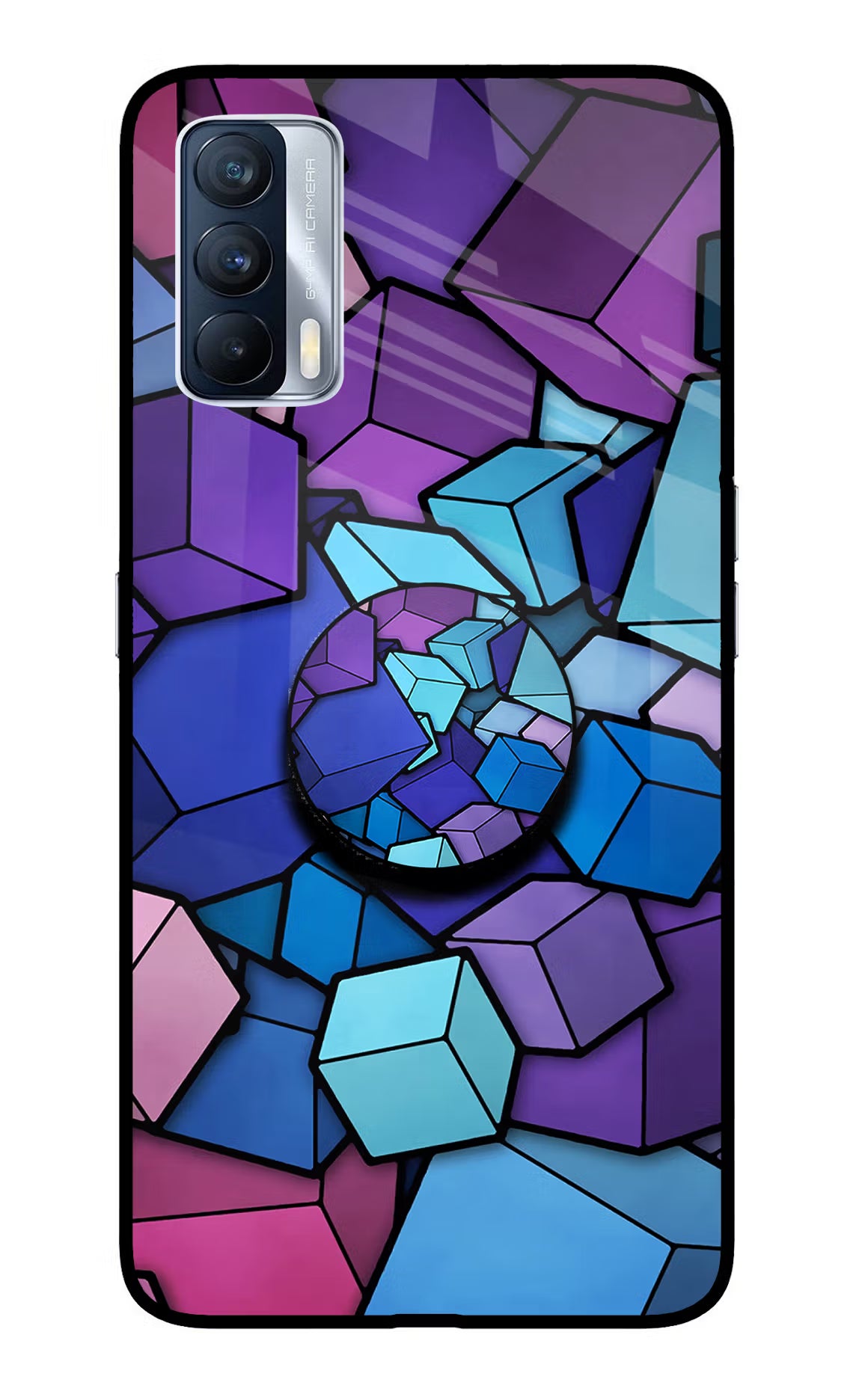 Cubic Abstract Realme X7 Glass Case - Cubic Abstract Realme X7 Glass Case Cubic Abstract Realme X7 Glass Case