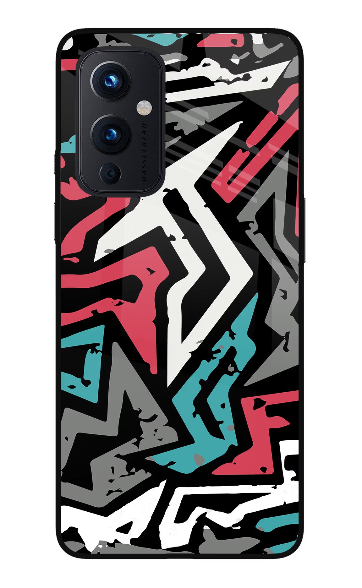 Geometric Graffiti Oneplus 9 Glass Case - Geometric Graffiti Oneplus 9 Glass Case Geometric Graffiti Oneplus 9 Glass Case