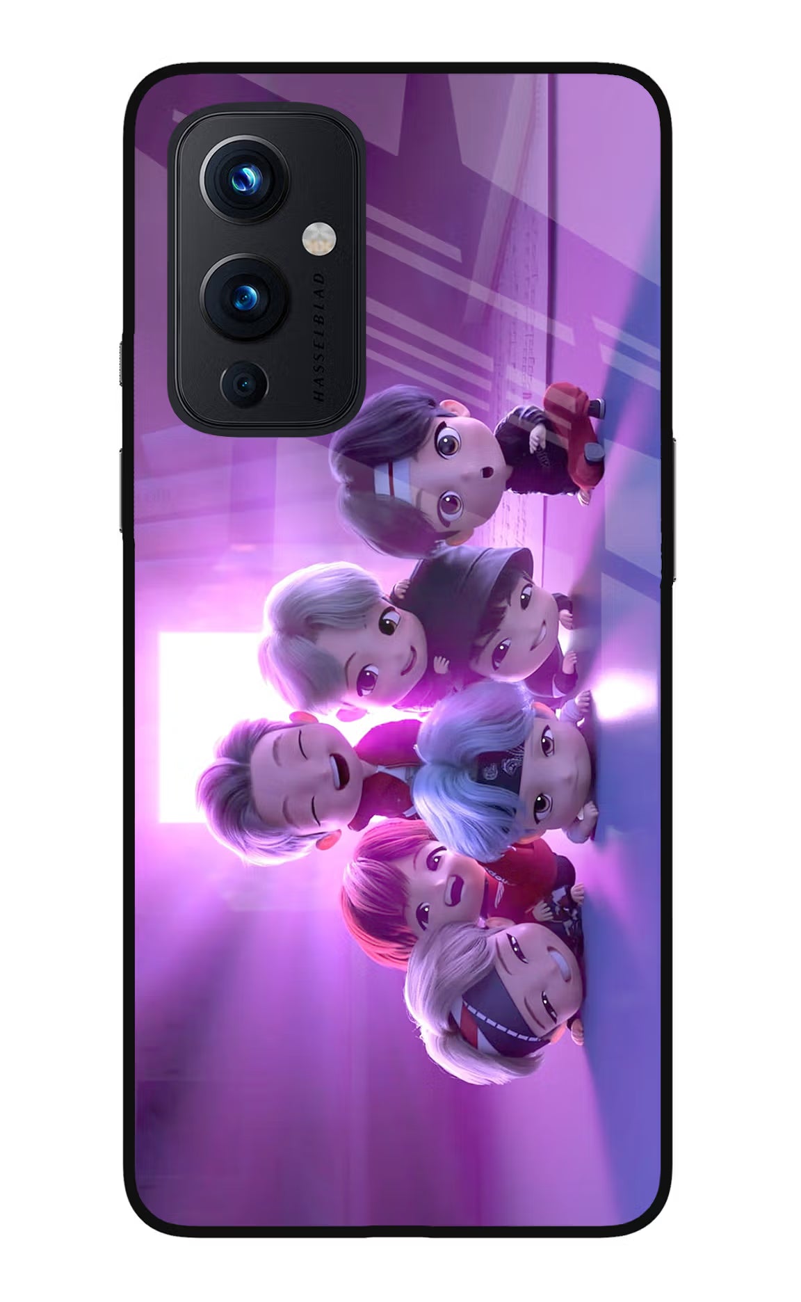 BTS Chibi Oneplus 9 Glass Case - BTS Chibi Oneplus 9 Glass Case BTS Chibi Oneplus 9 Glass Case