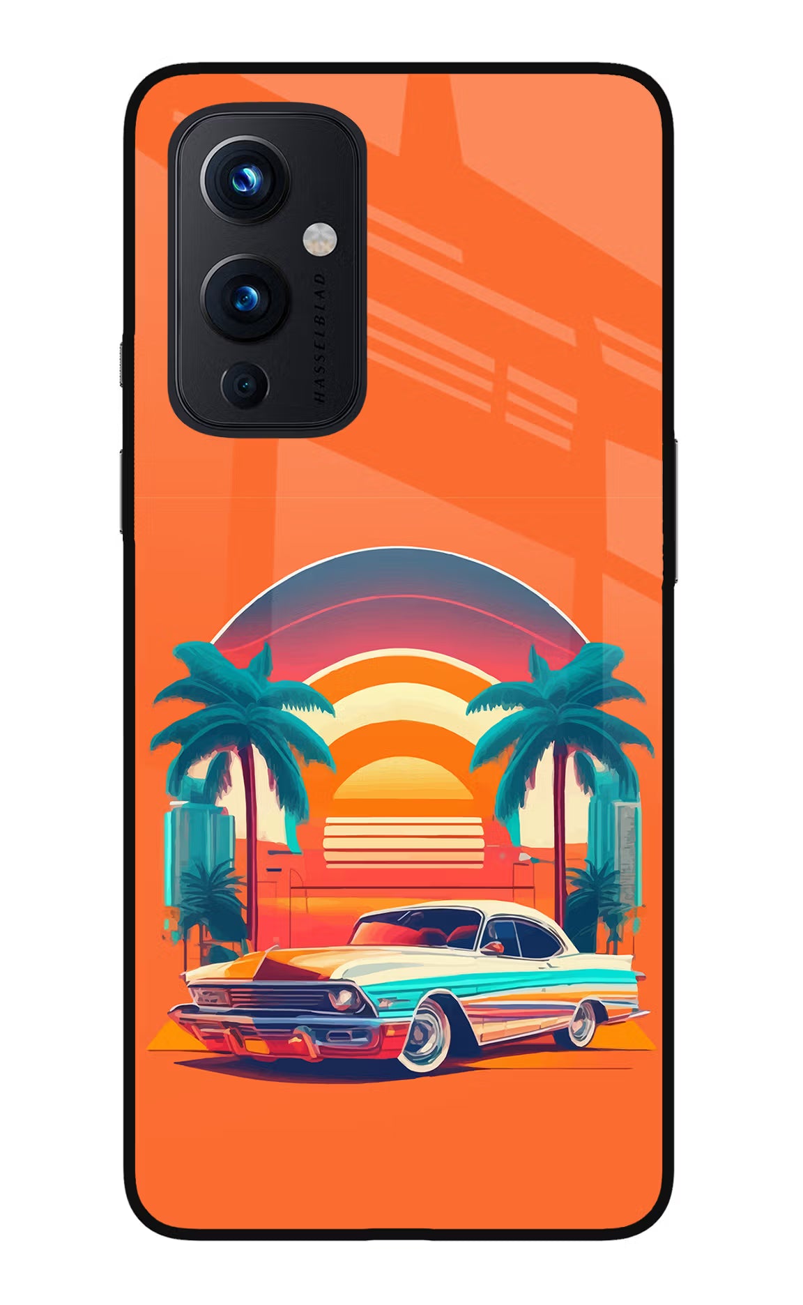 Palm Drive 80s Oneplus 9 Glass Case - Palm Drive 80s Oneplus 9 Glass Case Palm Drive 80s Oneplus 9 Glass Case