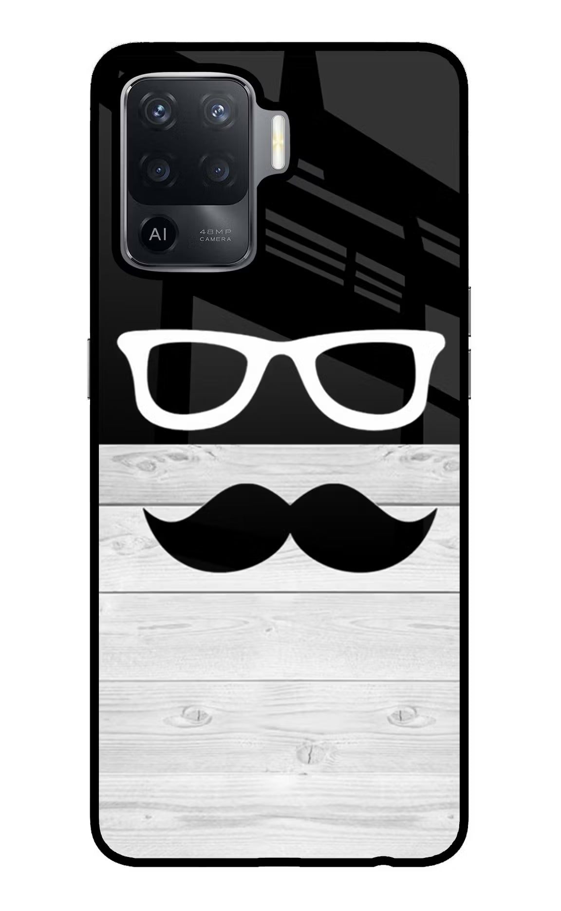 Mustache Oppo F19 Pro Back Cover - Mustache Oppo F19 Pro Glass Case Back Cover by Casekaro Mustache Oppo F19 Pro Glass Case Back Cover by Casekaro