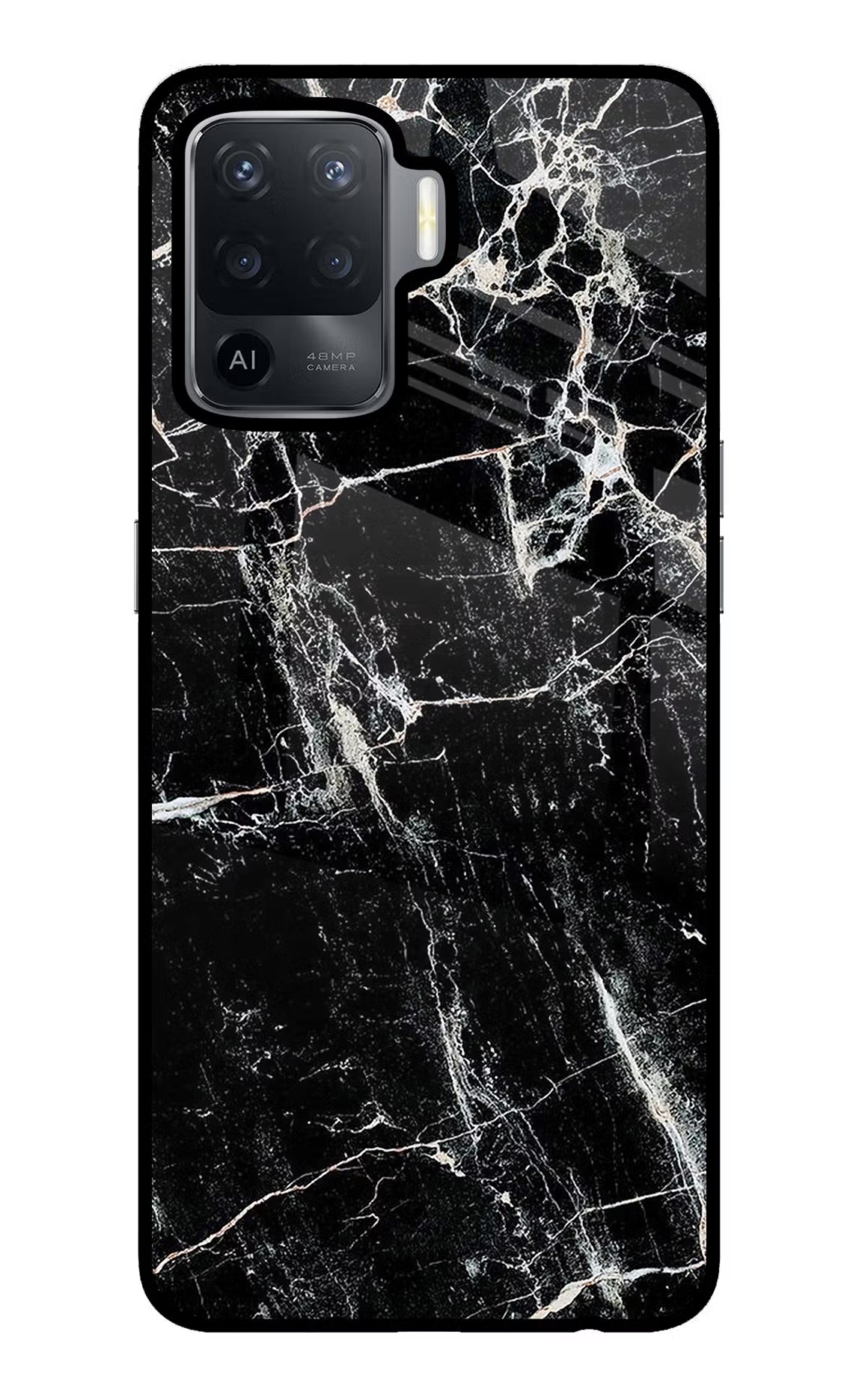 Black Marble Texture Oppo F19 Pro Back Cover - Black Marble Texture Oppo F19 Pro Glass Case Back Cover by Casekaro Black Marble Texture Oppo F19 Pro Glass Case Back Cover by Casekaro