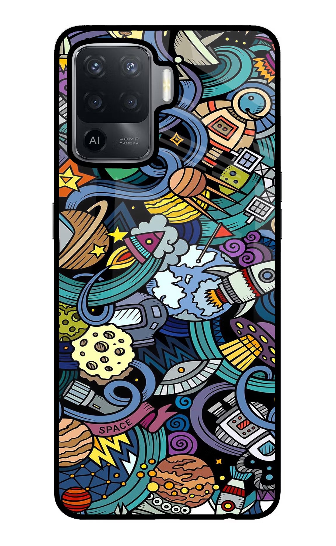 Space Abstract Oppo F19 Pro Back Cover - Space Abstract Oppo F19 Pro Glass Case Back Cover by Casekaro Space Abstract Oppo F19 Pro Glass Case Back Cover by Casekaro