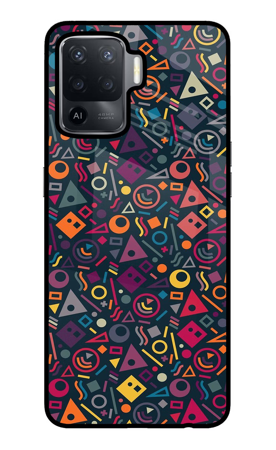 Geometric Abstract Oppo F19 Pro Back Cover - Geometric Abstract Oppo F19 Pro Glass Case Back Cover by Casekaro Geometric Abstract Oppo F19 Pro Glass Case Back Cover by Casekaro