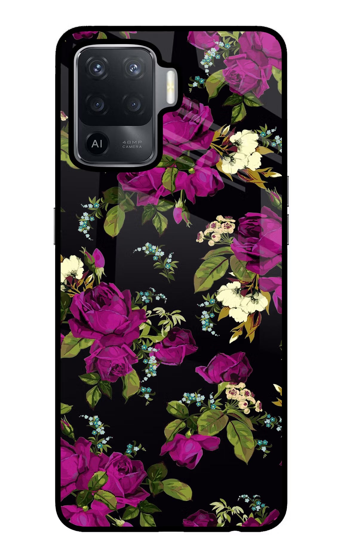 Flowers Oppo F19 Pro Glass Case - Flowers Oppo F19 Pro Glass Case Flowers Oppo F19 Pro Glass Case