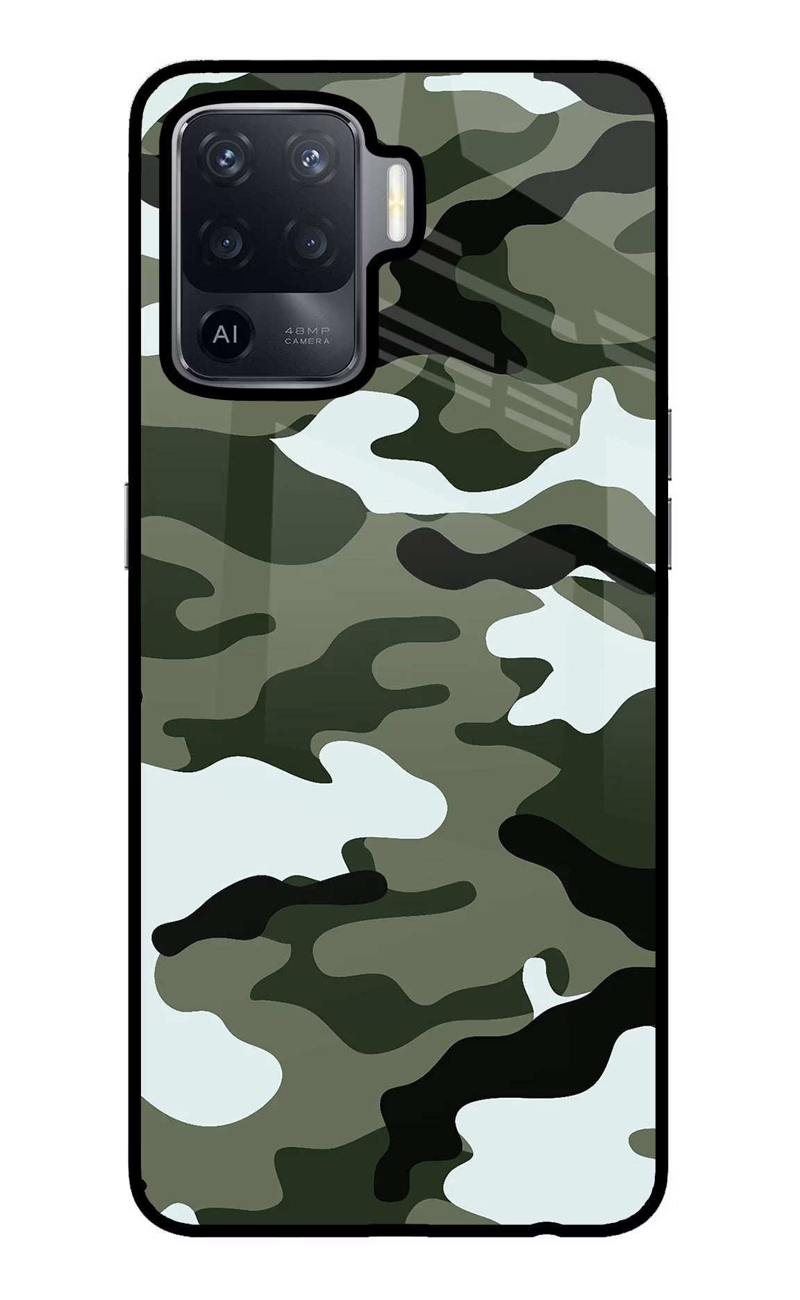 Camouflage Oppo F19 Pro Glass Case - Camouflage Oppo F19 Pro Glass Case Camouflage Oppo F19 Pro Glass Case