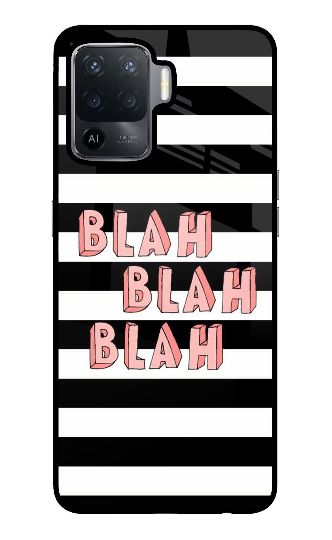 Blah Blah Blah Oppo F19 Pro Back Cover - Blah Blah Blah Oppo F19 Pro Glass Case Back Cover by Casekaro Blah Blah Blah Oppo F19 Pro Glass Case Back Cover by Casekaro