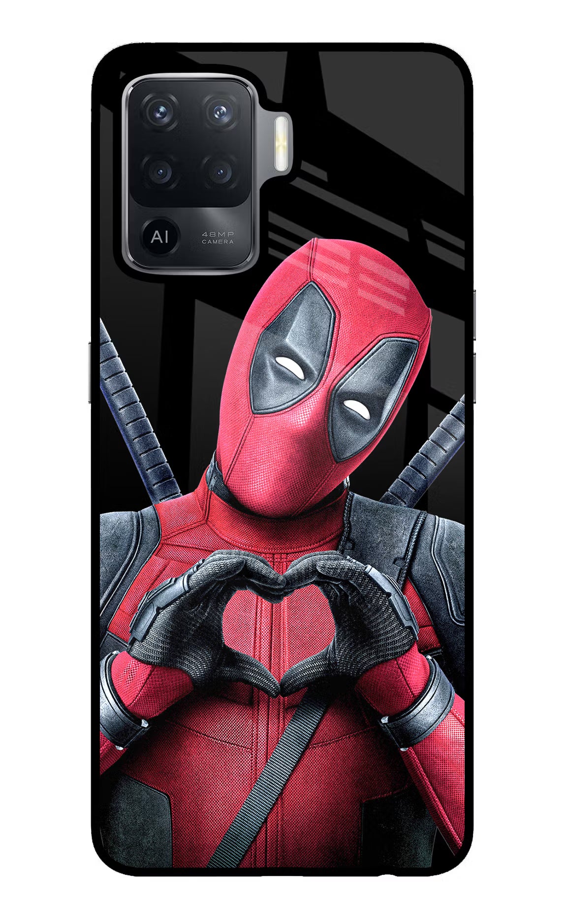 Deadpool Oppo F19 Pro Glass Case - Deadpool Oppo F19 Pro Glass Case Deadpool Oppo F19 Pro Glass Case
