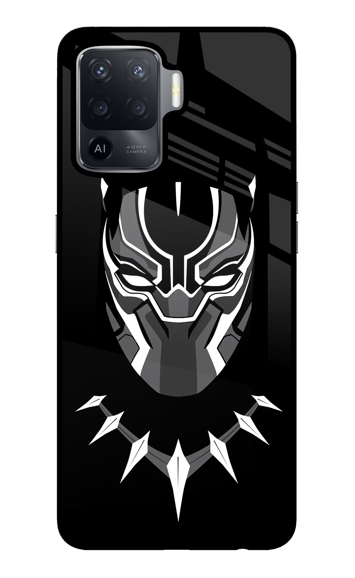 Black Panther Oppo F19 Pro Back Cover - Black Panther Oppo F19 Pro Glass Case Back Cover by Casekaro Black Panther Oppo F19 Pro Glass Case Back Cover by Casekaro