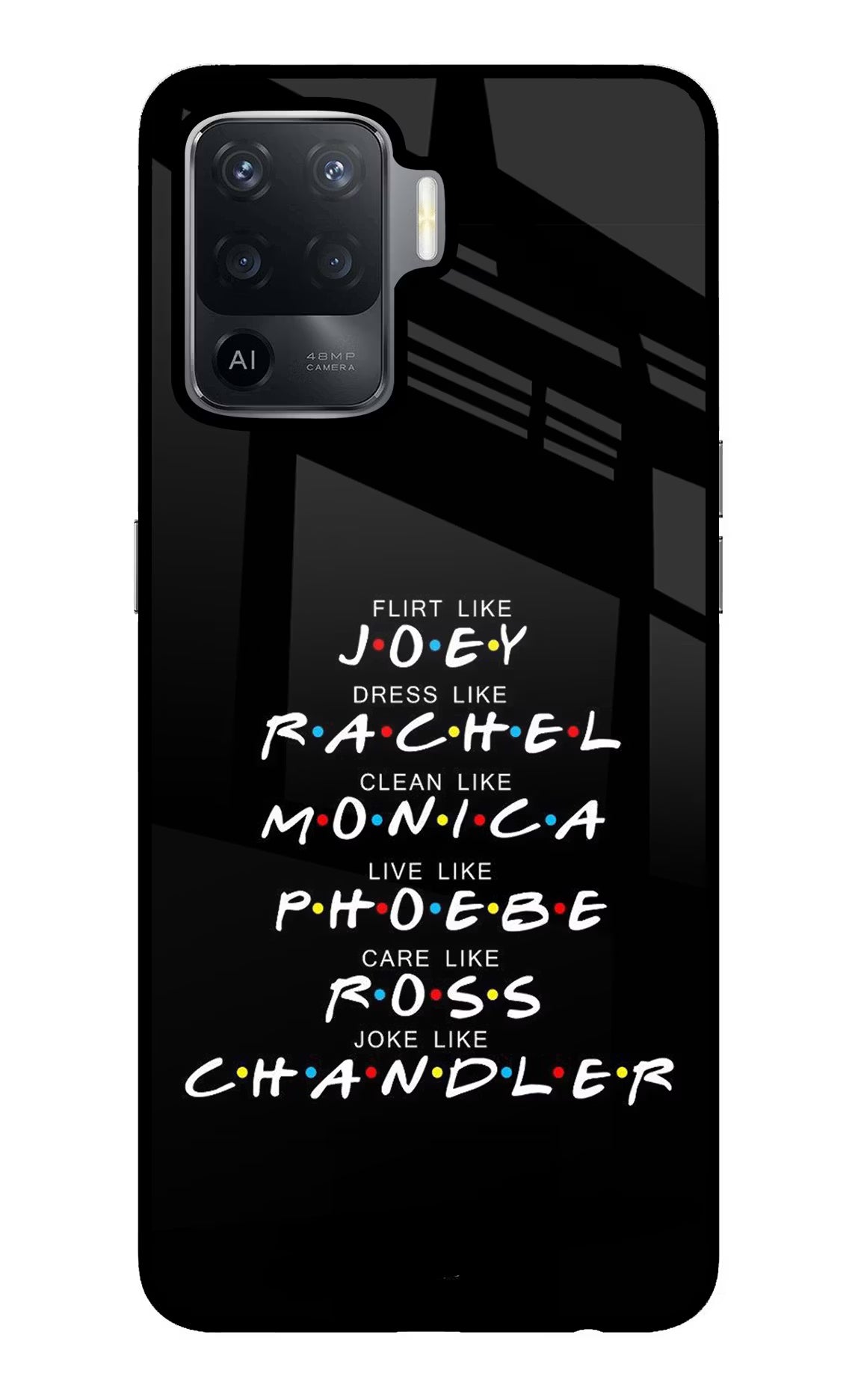 FRIENDS Character Oppo F19 Pro Glass Case - FRIENDS Character Oppo F19 Pro Glass Case FRIENDS Character Oppo F19 Pro Glass Case