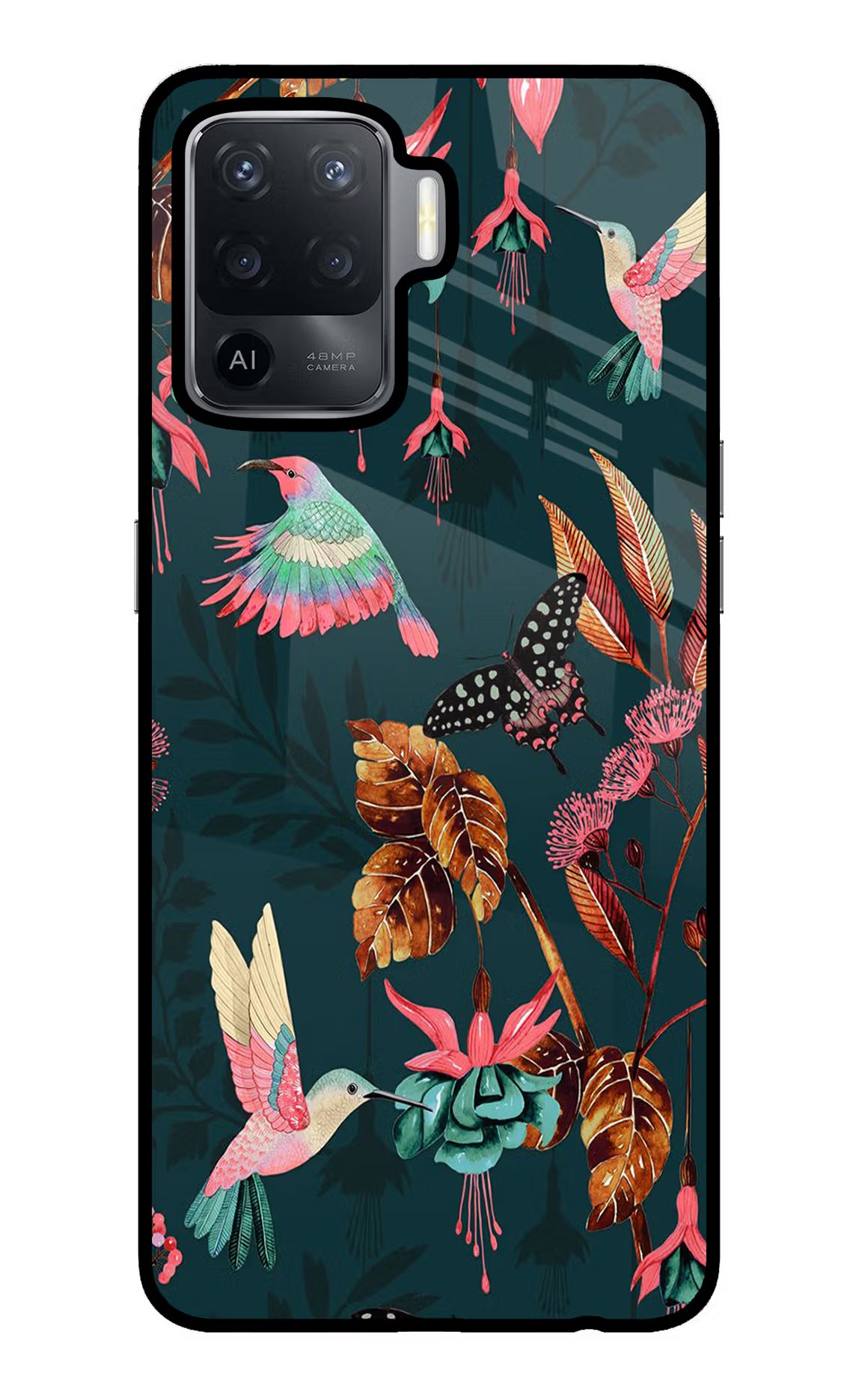 Birds Oppo F19 Pro Back Cover - Birds Oppo F19 Pro Glass Case Back Cover by Casekaro Birds Oppo F19 Pro Glass Case Back Cover by Casekaro