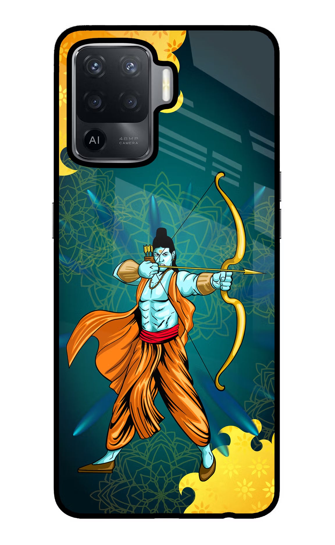 Lord Ram - 6 Oppo F19 Pro Back Cover - Lord Ram - 6 Oppo F19 Pro Glass Case Back Cover by Casekaro Lord Ram - 6 Oppo F19 Pro Glass Case Back Cover by Casekaro